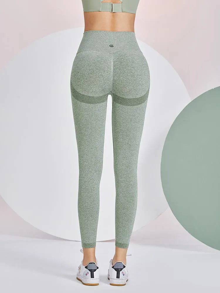 杢調シームレスヒップアップパンツ レギンス