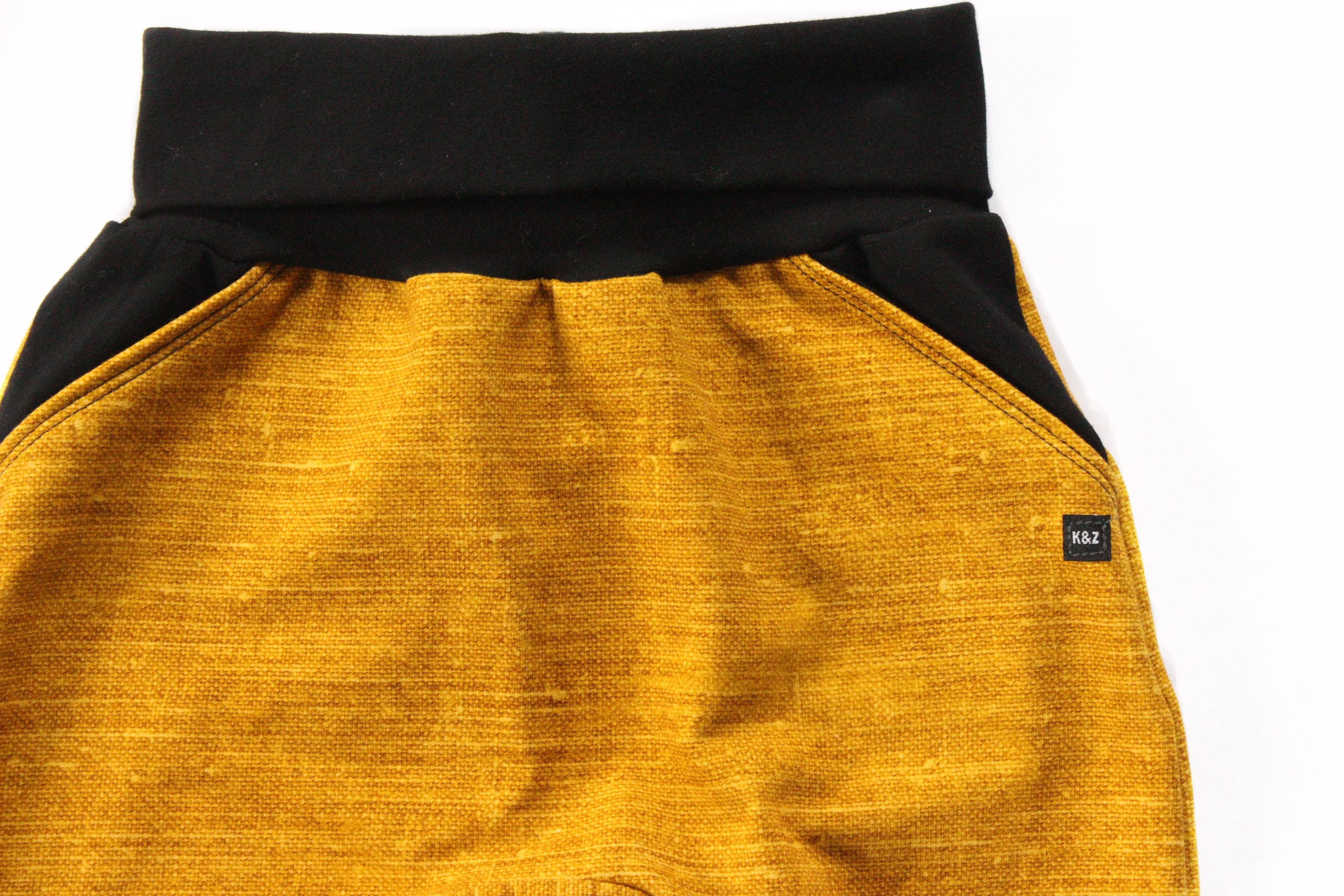 1-3y Mustard Denim Look Joggers - Grow With Me
