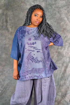 1236HD Line Tee Violet & Blueberries-30"L
