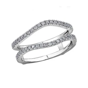 14K White Gold (0.34ct) Pavee Set Diamond Ring Jacket / Enhancer