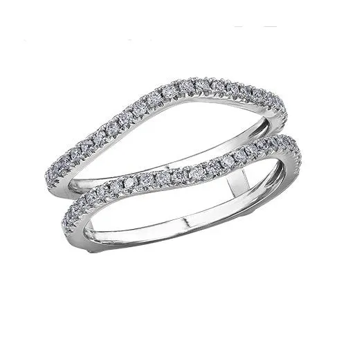 14K White Gold (0.34ct) Pavee Set Diamond Ring Jacket / Enhancer