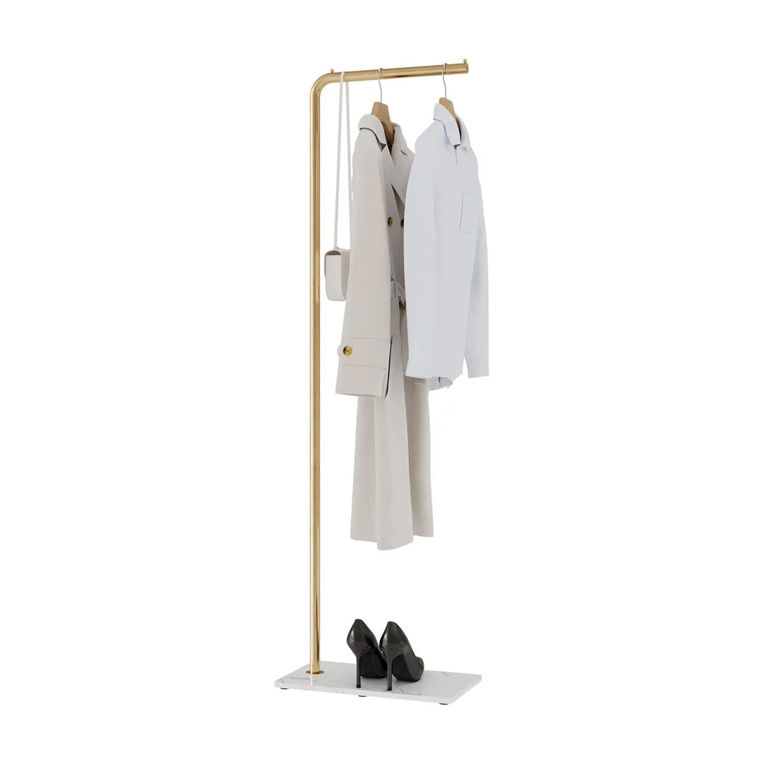18'' Wide Metal Freestanding Coat Rack Everly Quinn Color: Gold