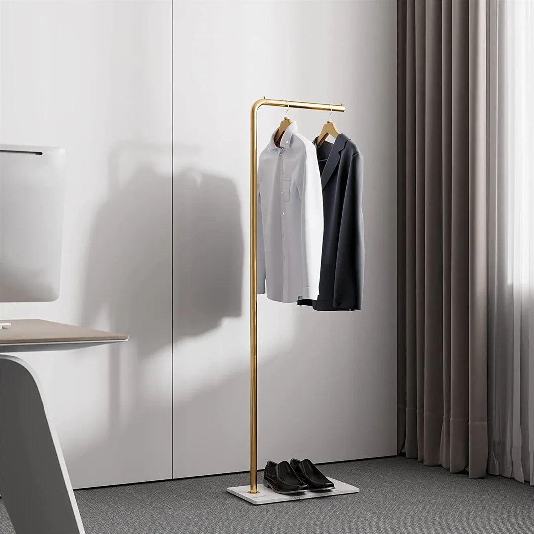 18'' Wide Metal Freestanding Coat Rack Everly Quinn Color: Gold