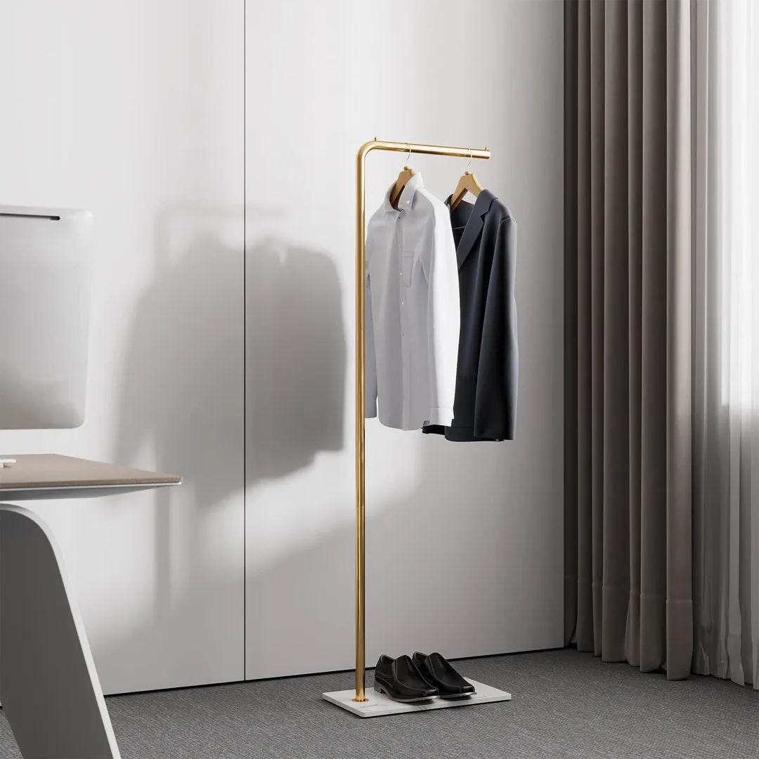 18'' Wide Metal Freestanding Coat Rack Everly Quinn Color: Gold
