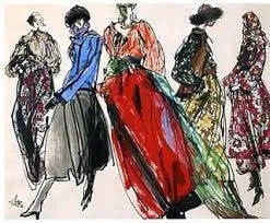 1976-77 Yves Saint Laurent Red Russian Collection Skirt