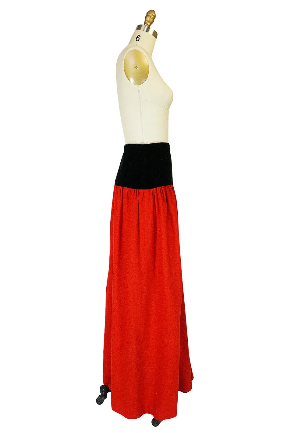 1976-77 Yves Saint Laurent Red Russian Collection Skirt