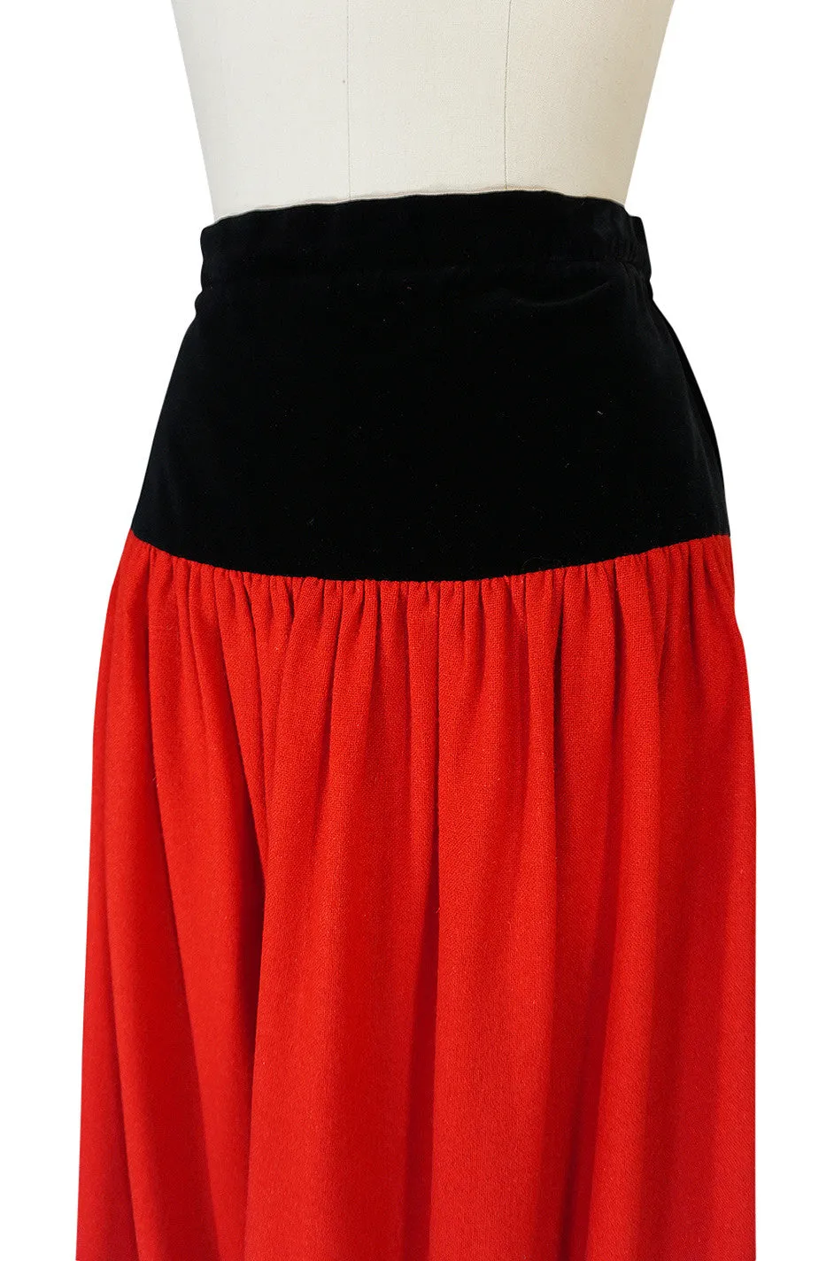1976-77 Yves Saint Laurent Red Russian Collection Skirt