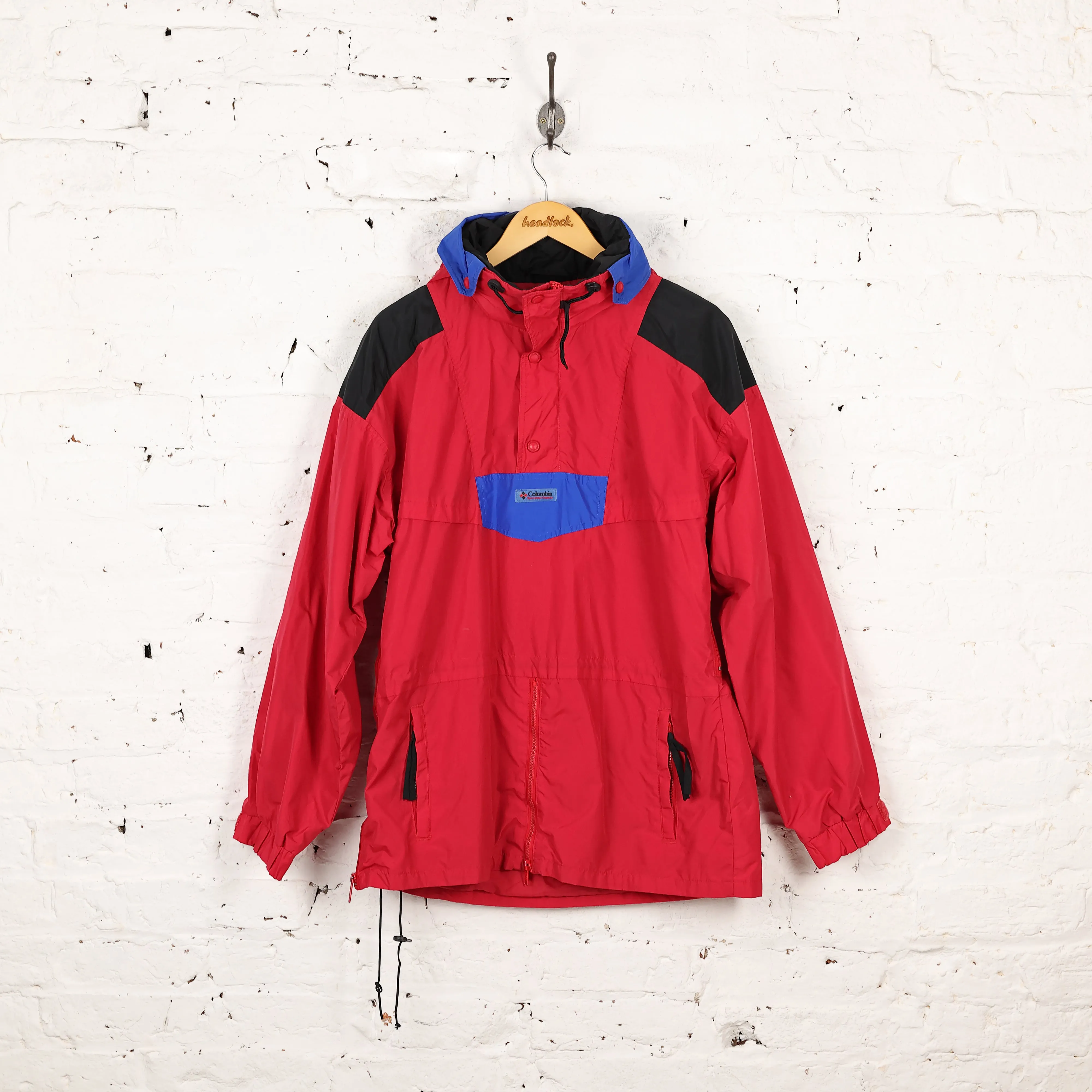 90s Columbia Hooded Rain Jacket - Red - M
