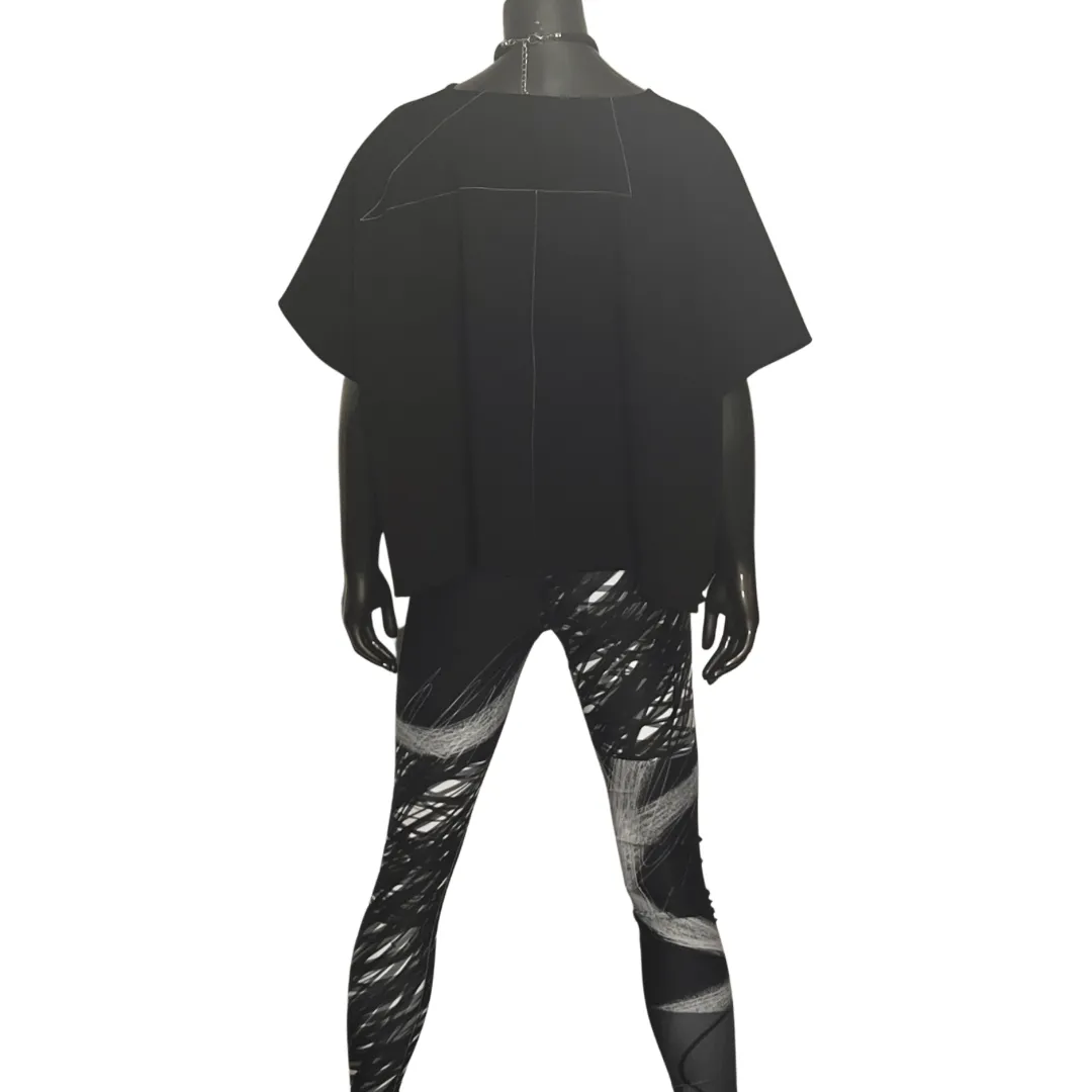 Abstract Print Black & Grey Leggings