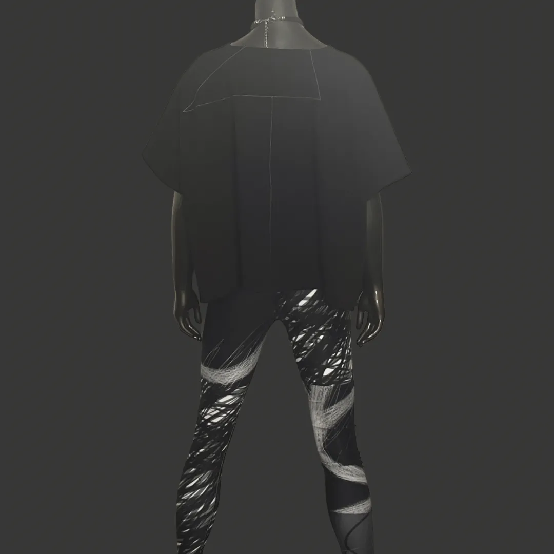 Abstract Print Black & Grey Leggings