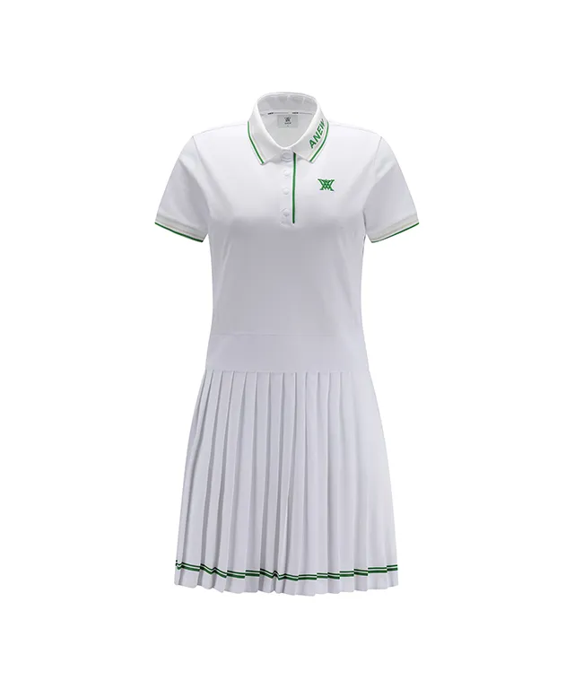 ANEW Golf: Women Pleated Skirt Pique Dress - White