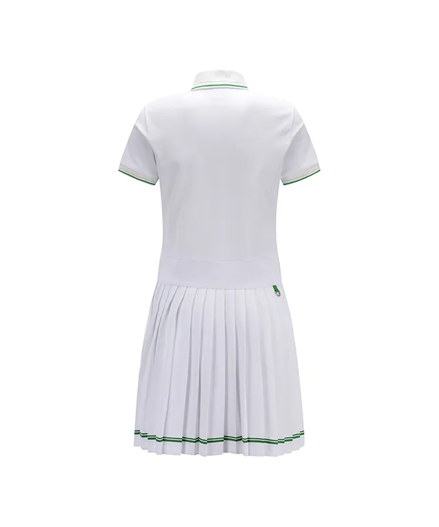 ANEW Golf: Women Pleated Skirt Pique Dress - White