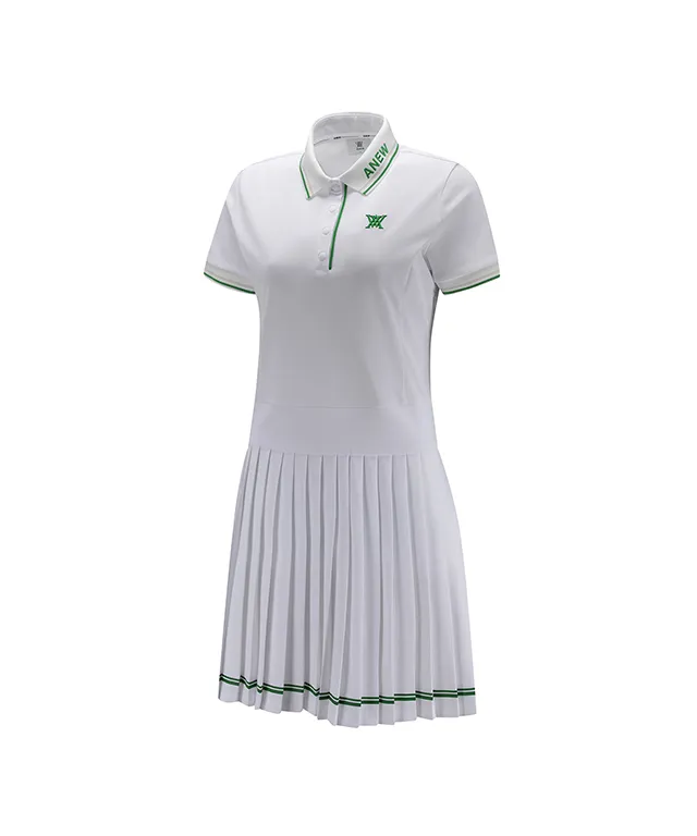 ANEW Golf: Women Pleated Skirt Pique Dress - White