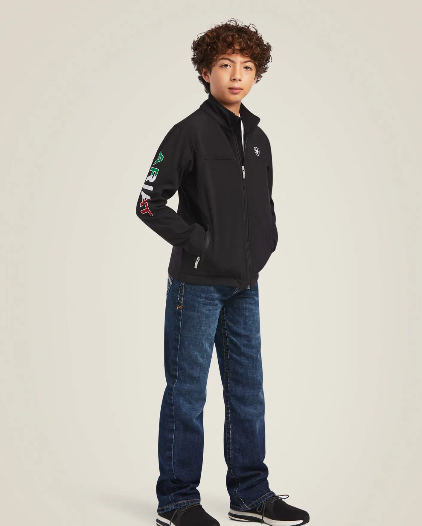 Ariat Unisex Black Mexico Youth Team SoftShell Jacket