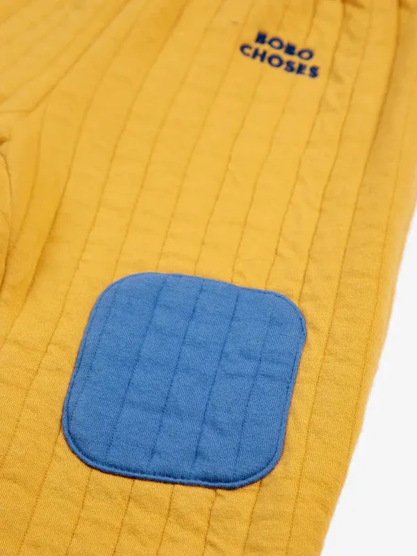 Baby Quilted Straight Jogging Pants, Mustard