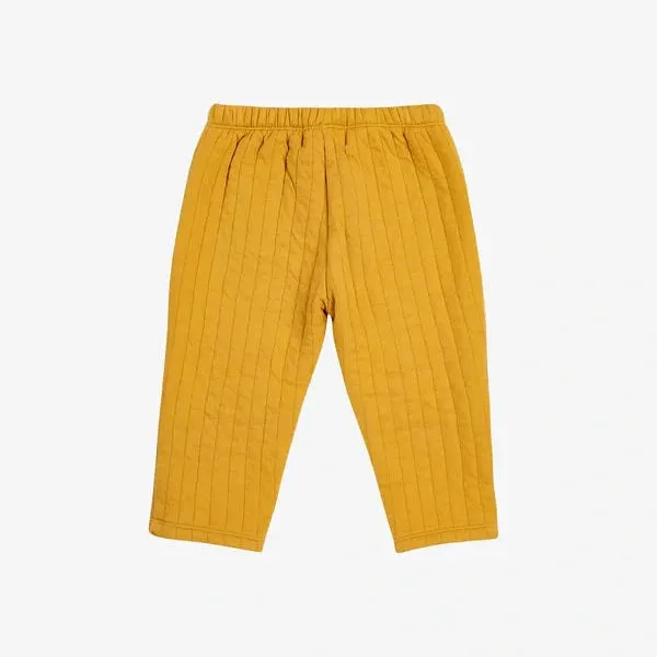 Baby Quilted Straight Jogging Pants, Mustard