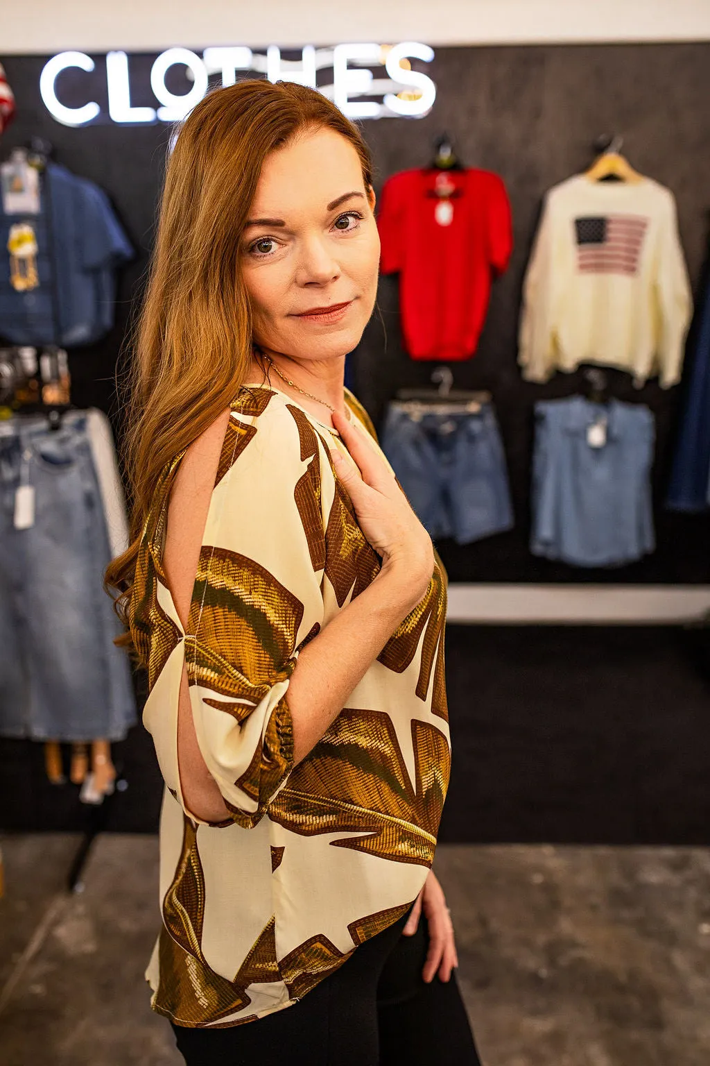 Banana Leaf Peasant Top