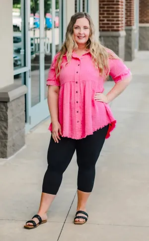 Better Keep Up Tunic in Hot Pink