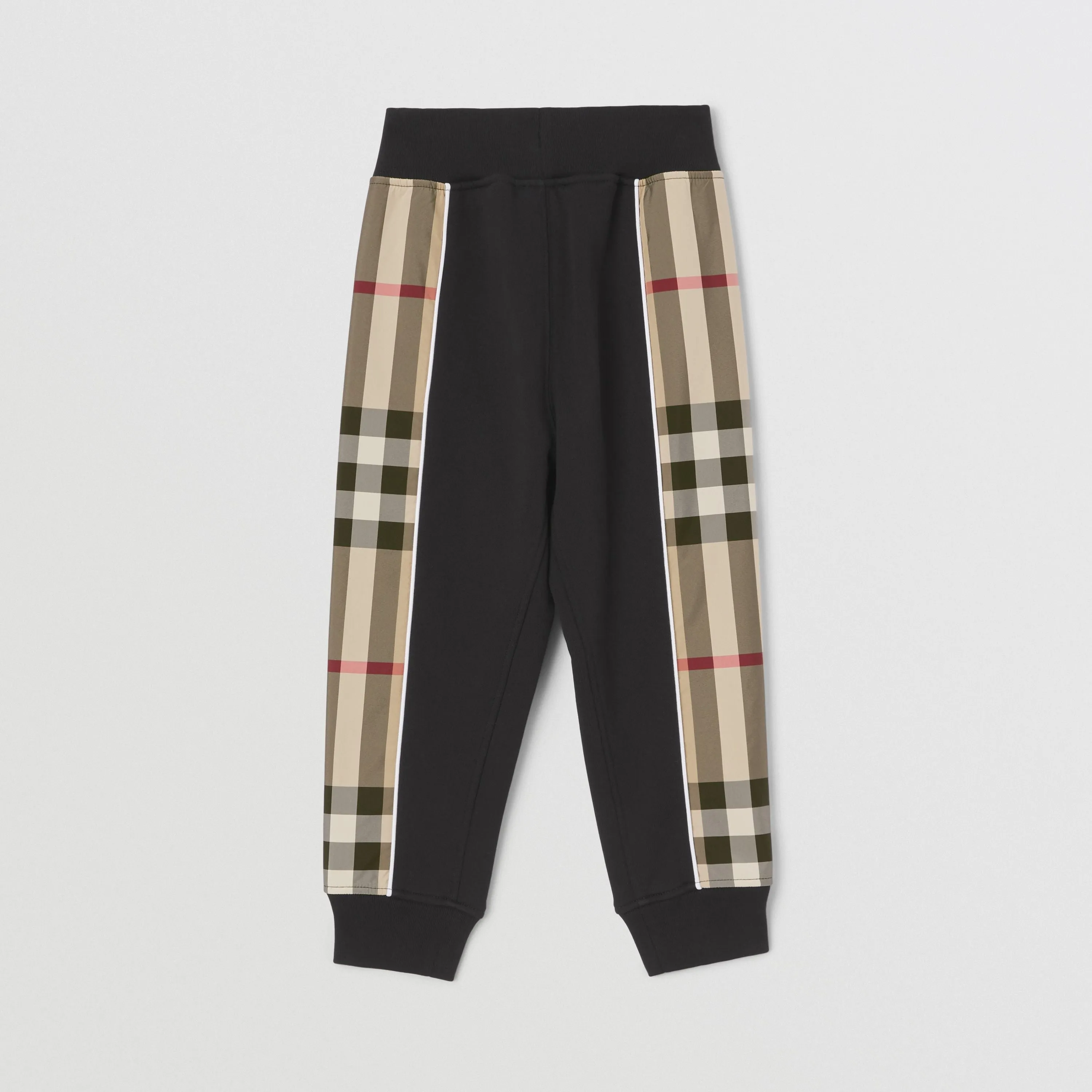 Burberry Check Panel Cotton Jogging Pants