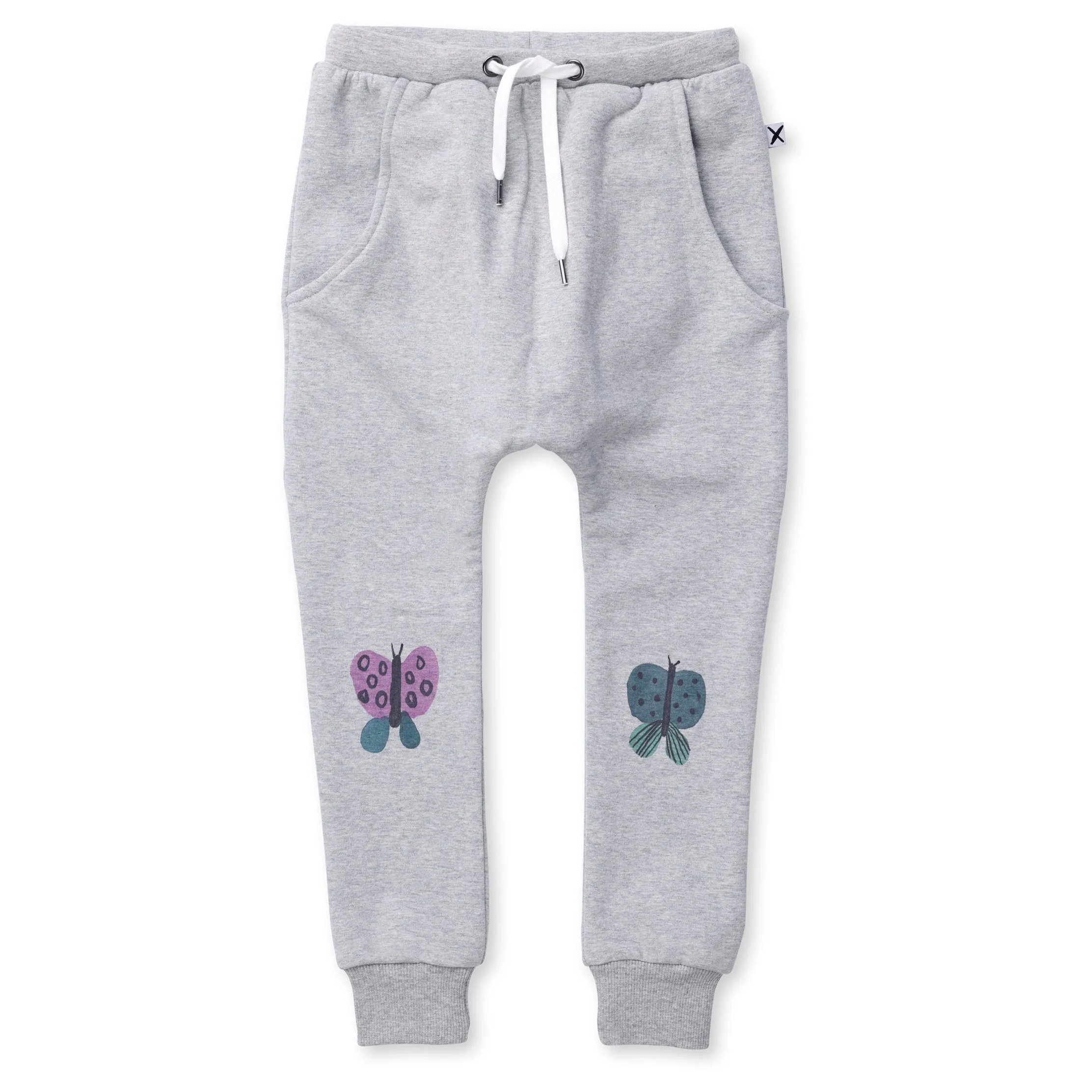 Butterfly Knee Furry Trackies - Grey Marle