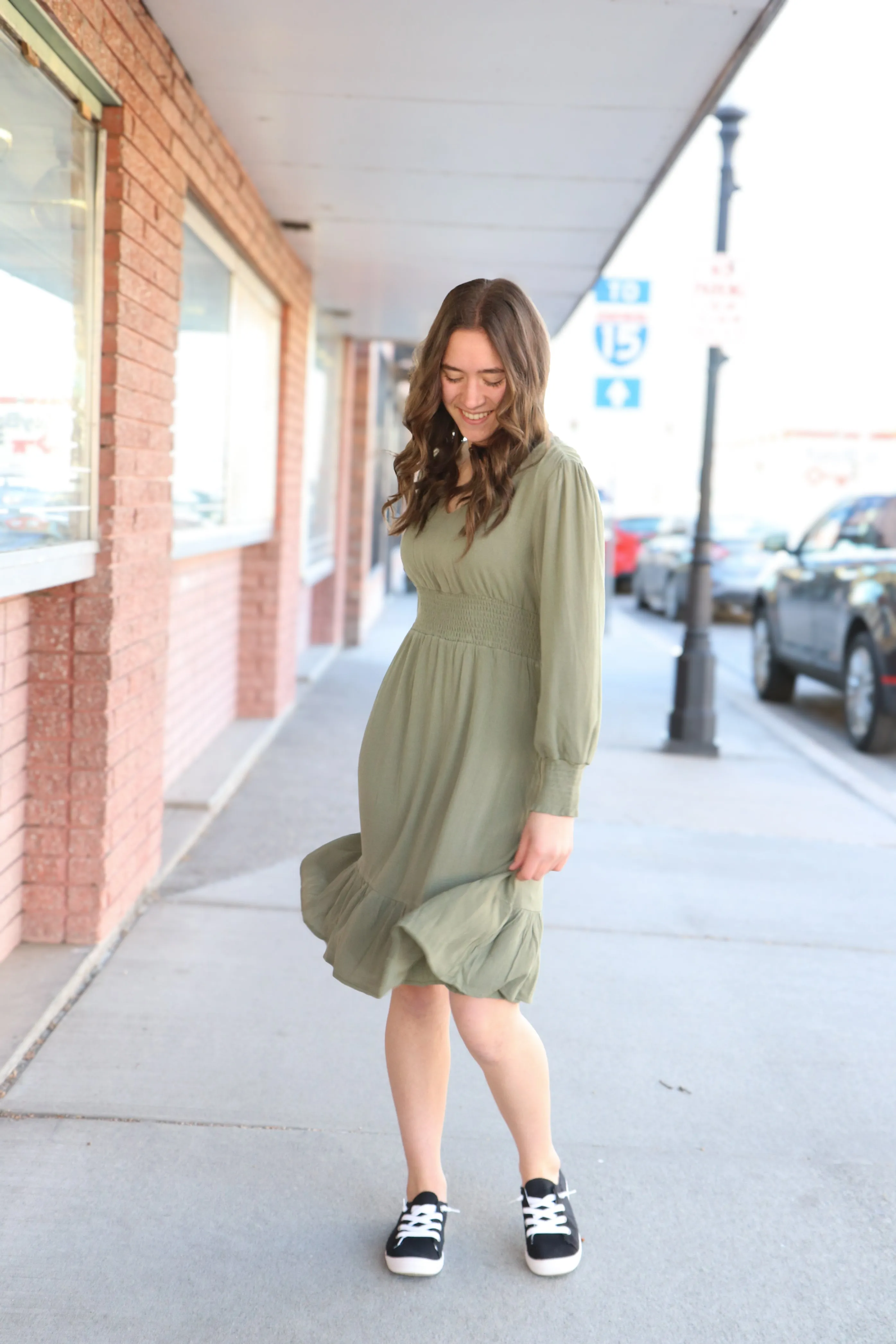Cara Dress in Aspen Green