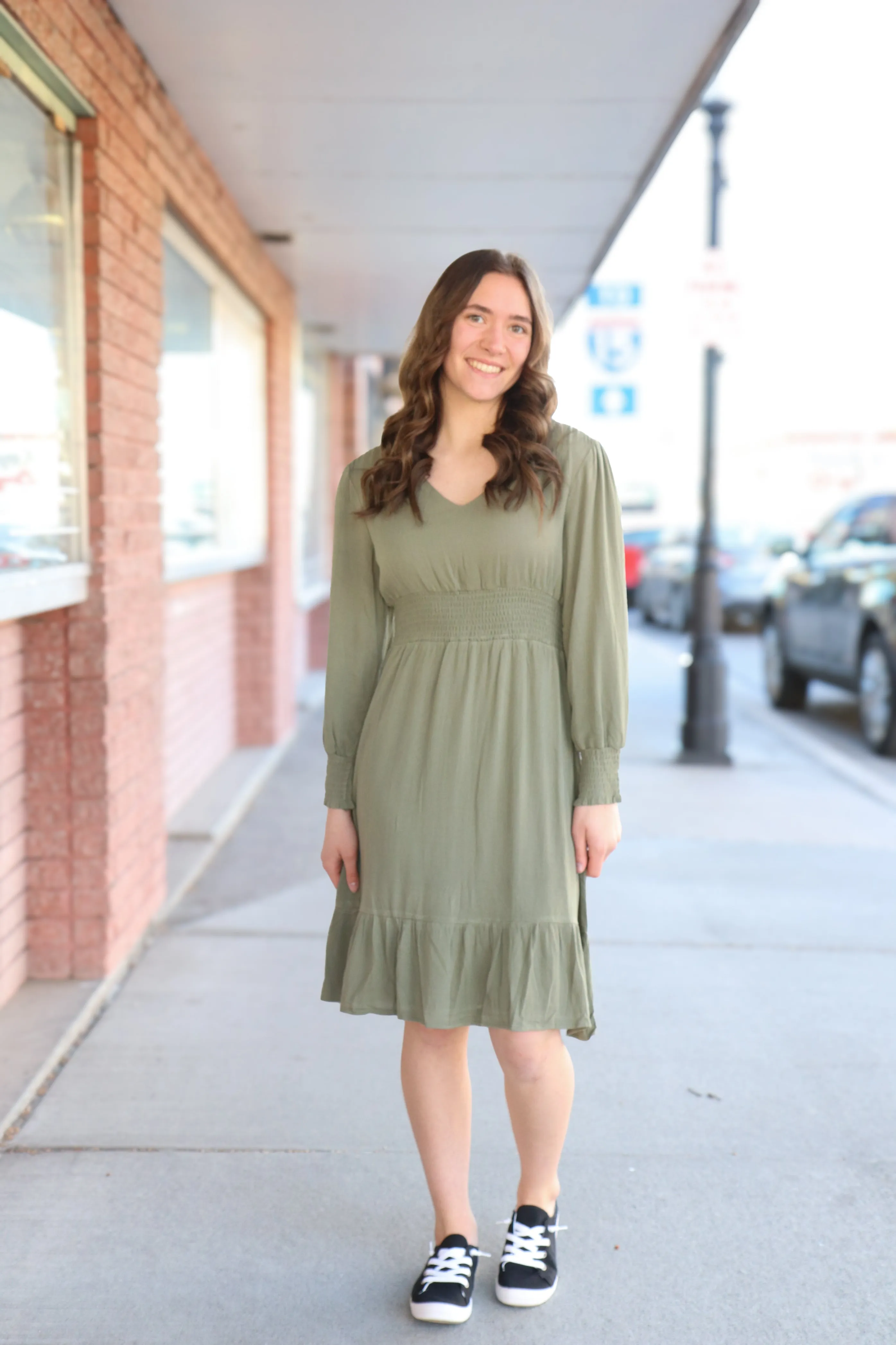 Cara Dress in Aspen Green