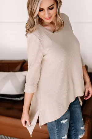 Carry A Tunic In Natural Waffle Knit