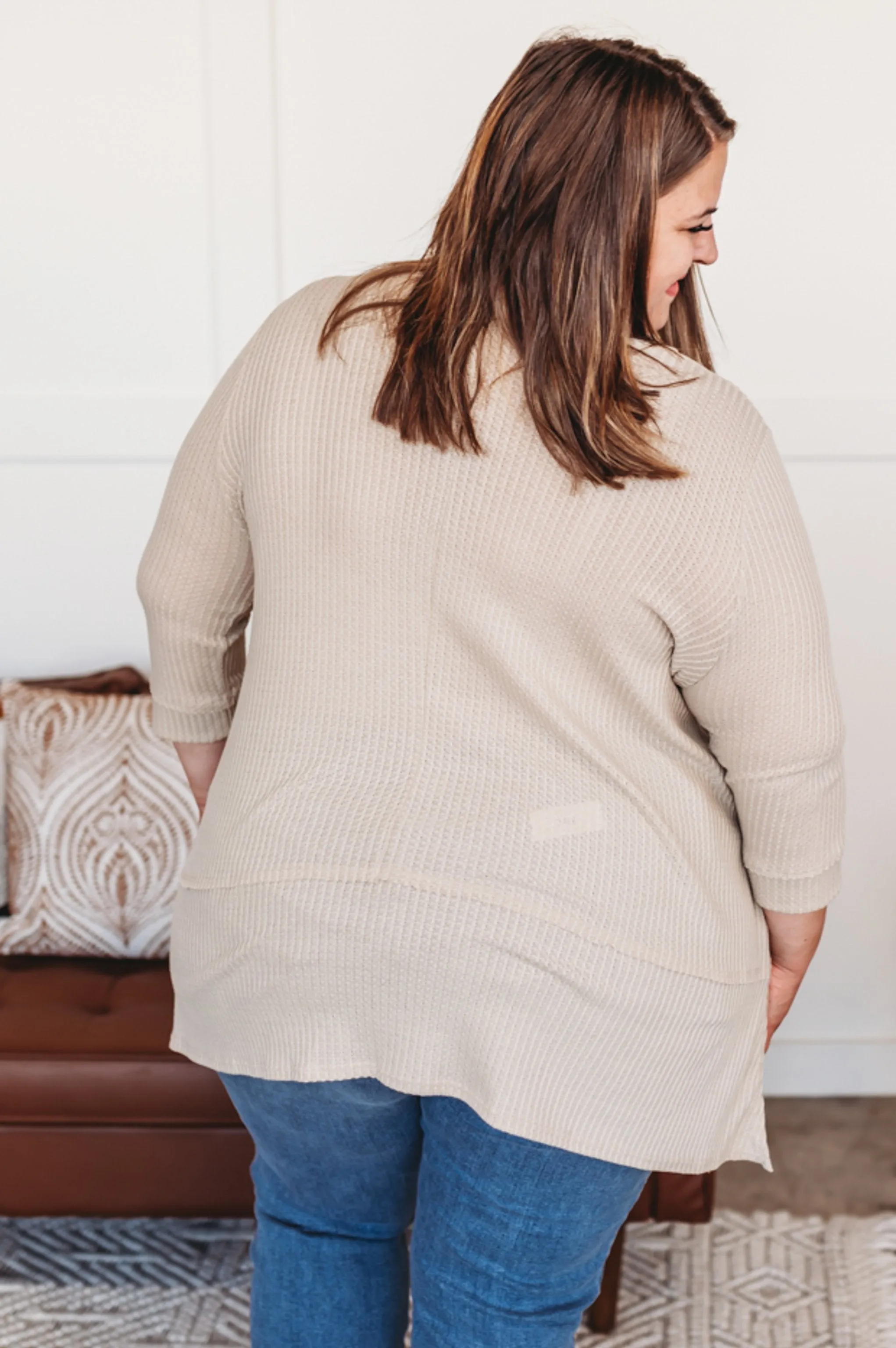 Carry A Tunic In Natural Waffle Knit