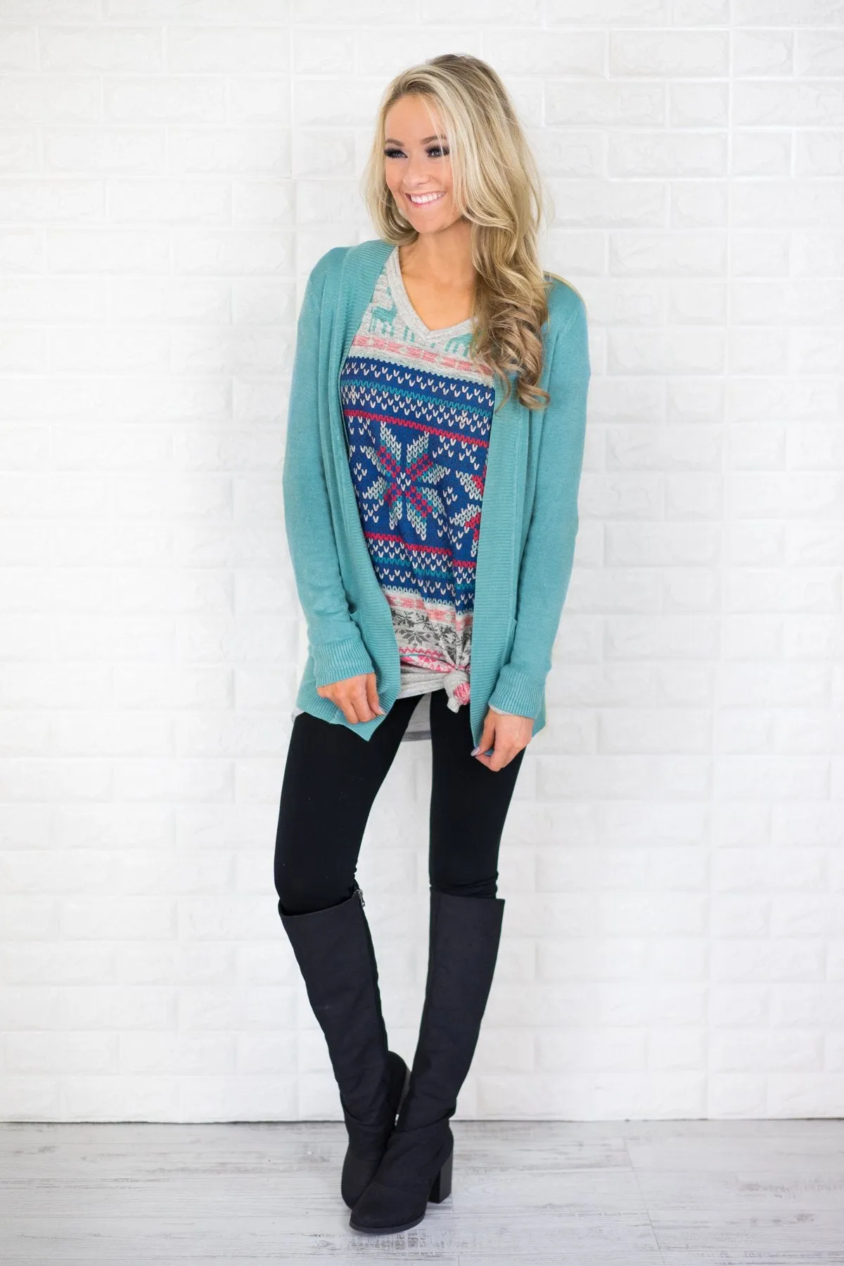 Cheerful in Pink & Blue Tunic Top