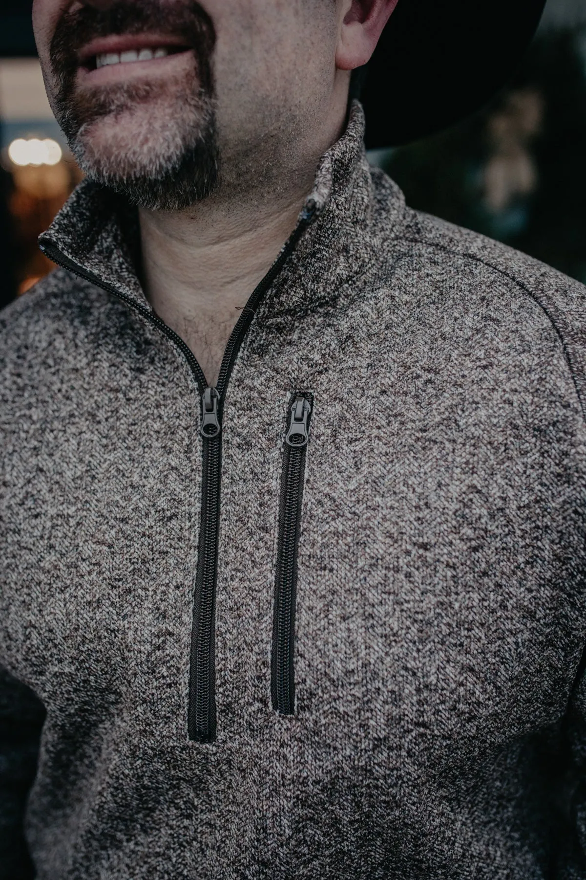 'Clade' Brown Herringbone Sweater by Stetson (S ONLY)