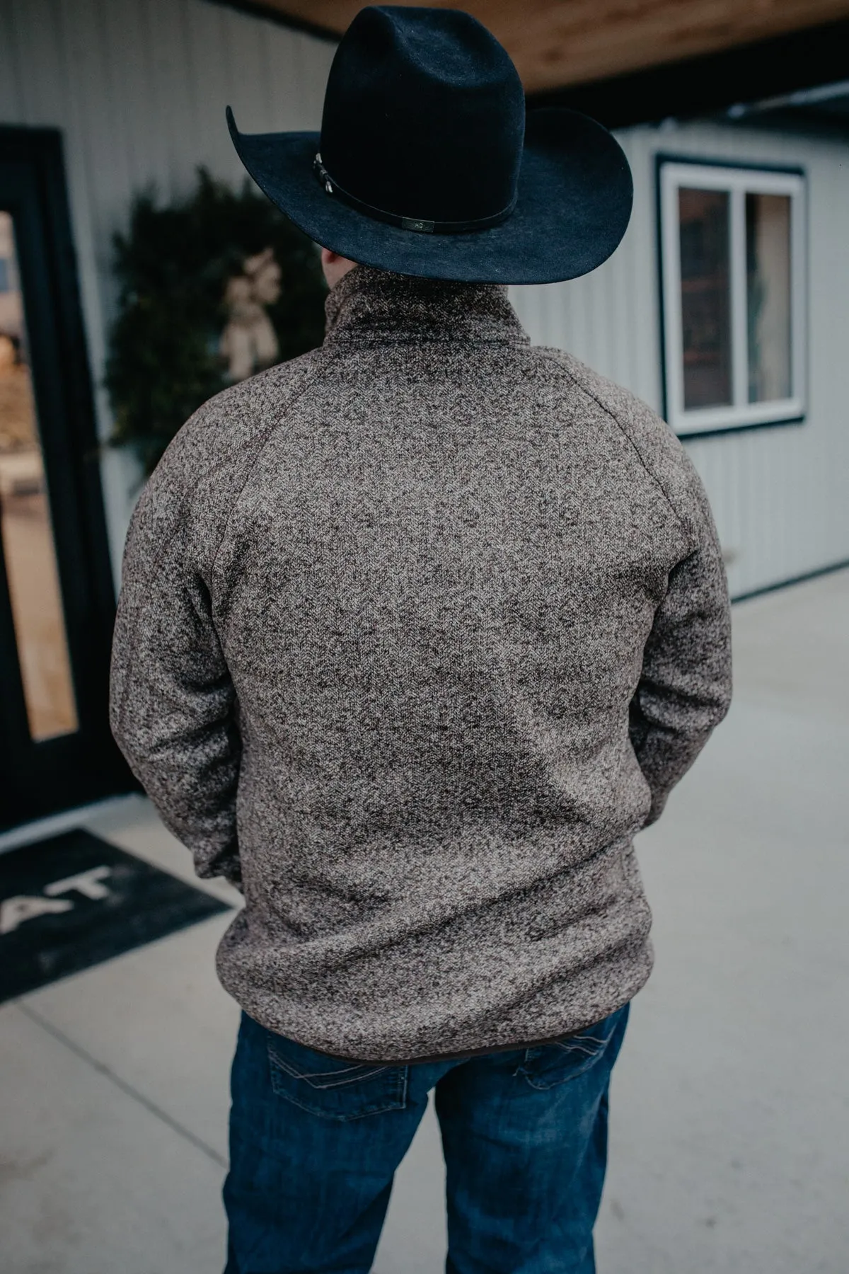 'Clade' Brown Herringbone Sweater by Stetson (S ONLY)