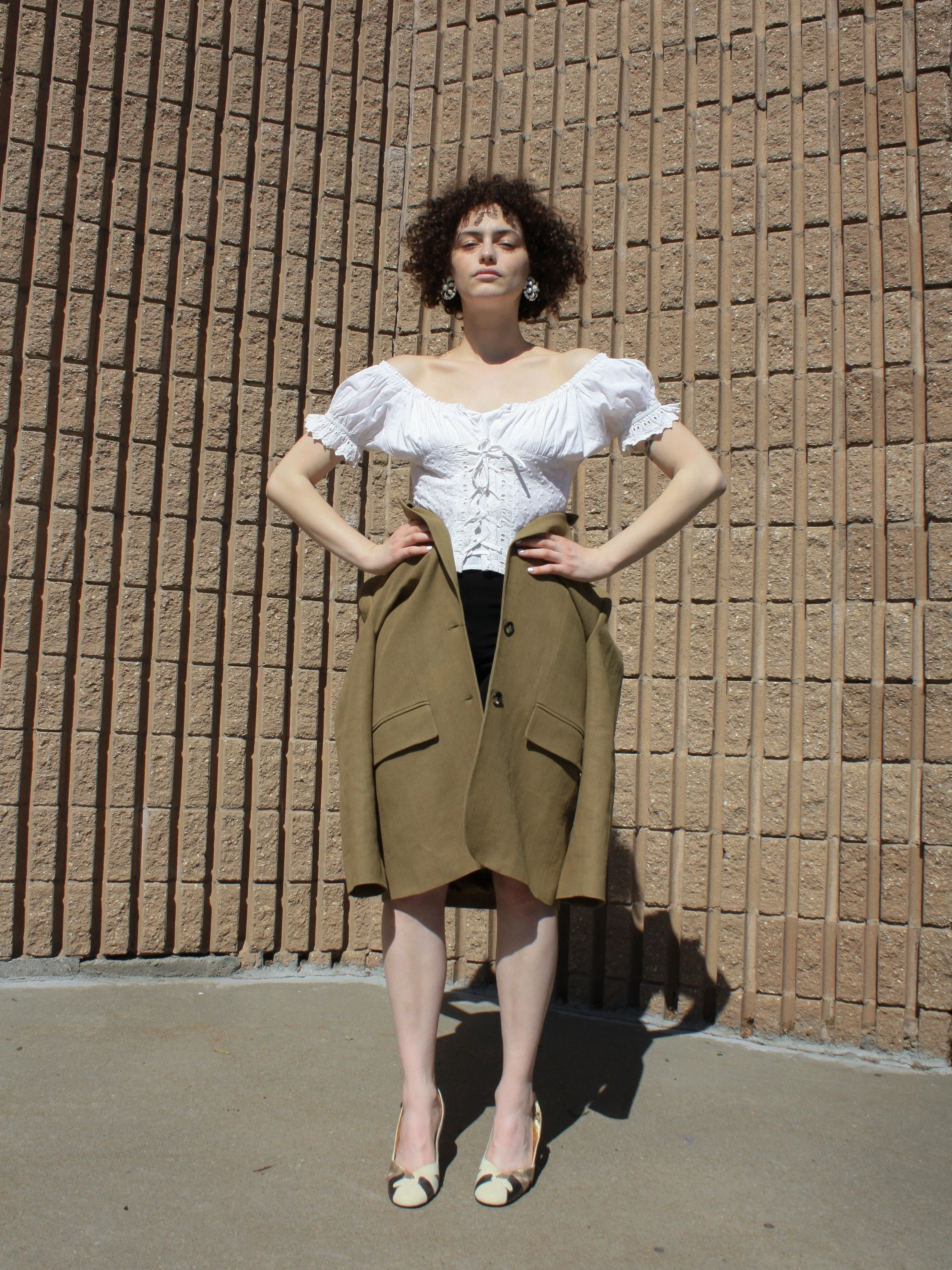 Cotton Eyelet Peasant Top