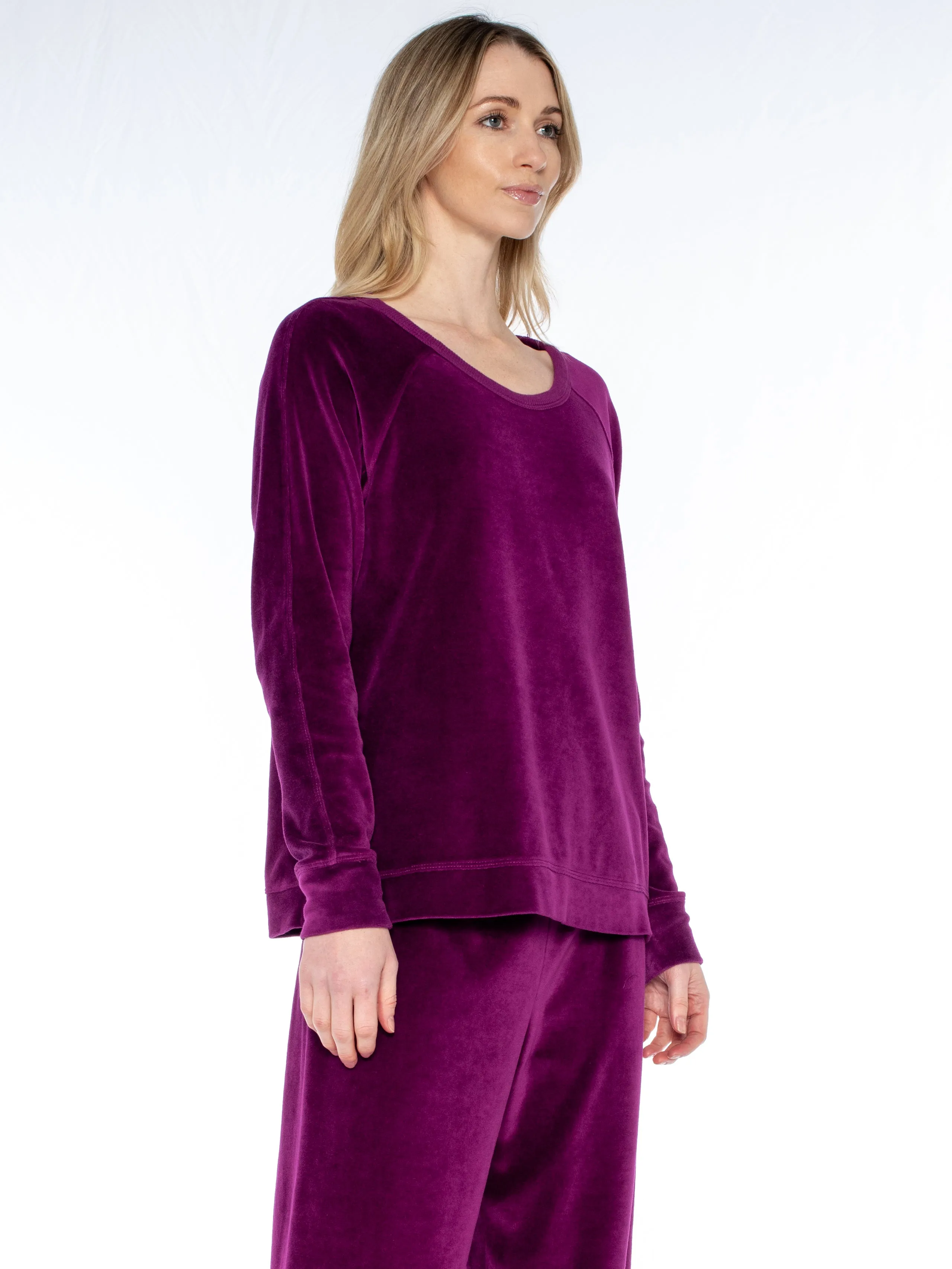 Crew L/S Raglan Tunic Velour Sweatshirt