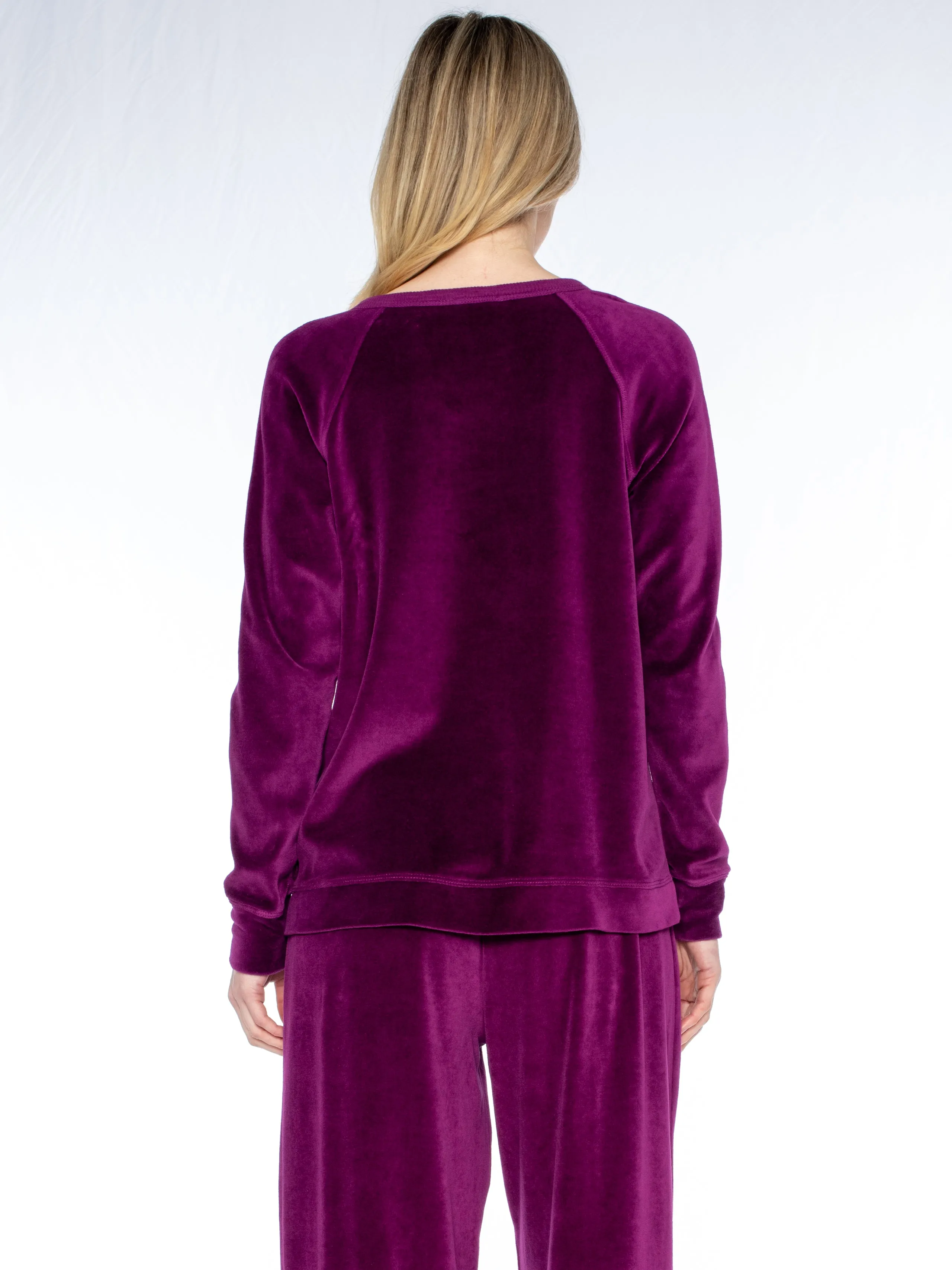 Crew L/S Raglan Tunic Velour Sweatshirt