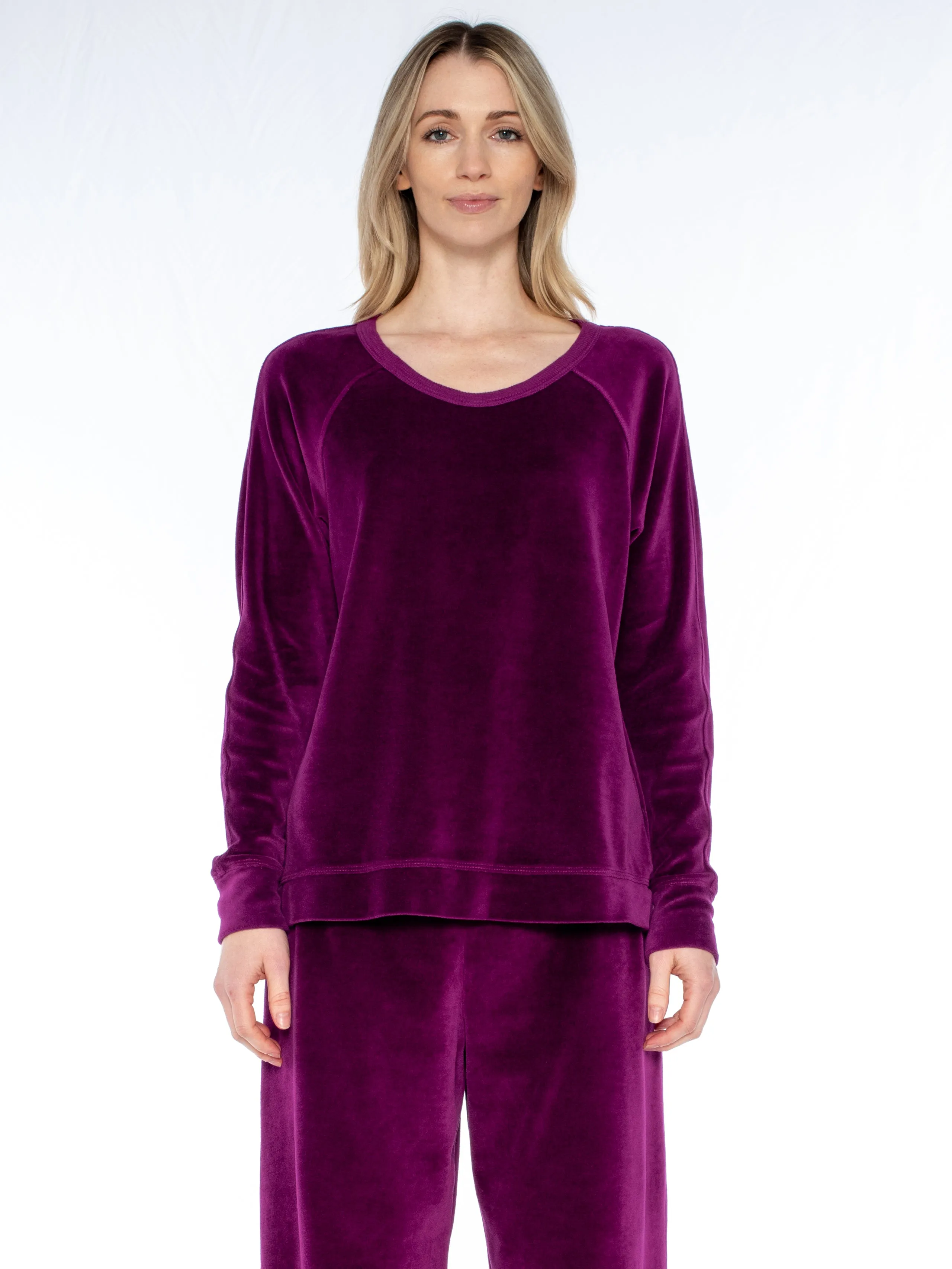 Crew L/S Raglan Tunic Velour Sweatshirt