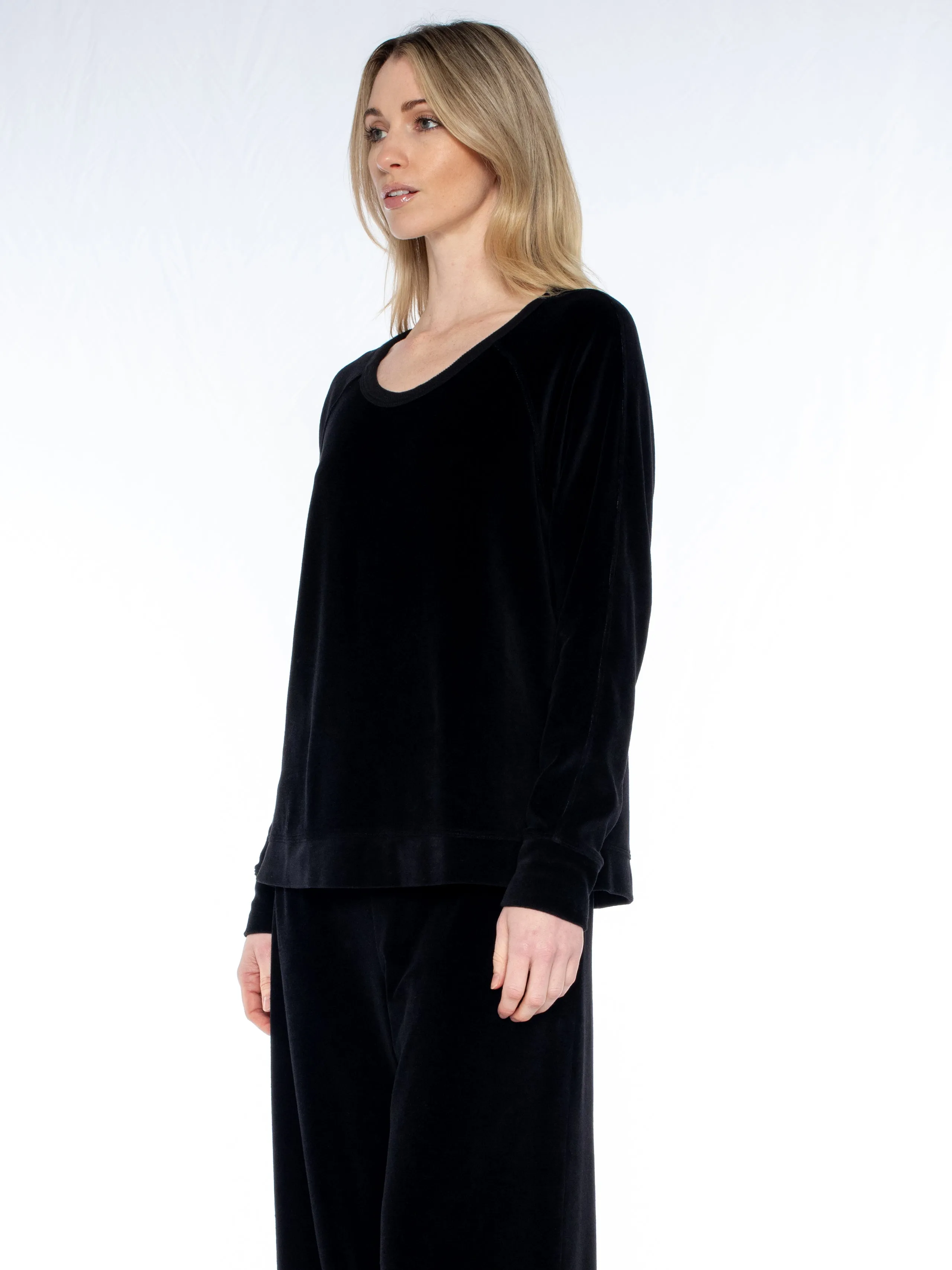 Crew L/S Raglan Tunic Velour Sweatshirt