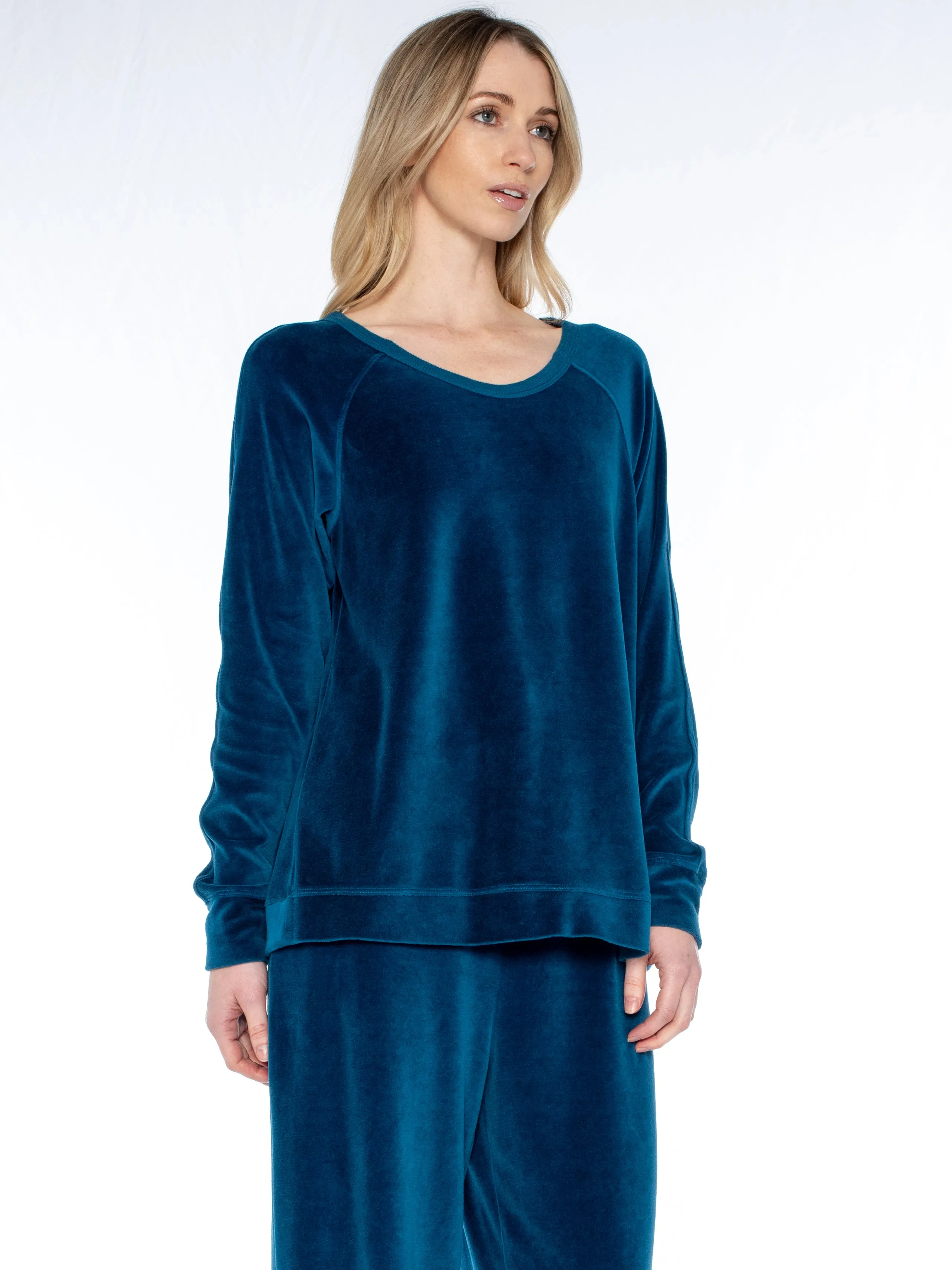 Crew L/S Raglan Tunic Velour Sweatshirt