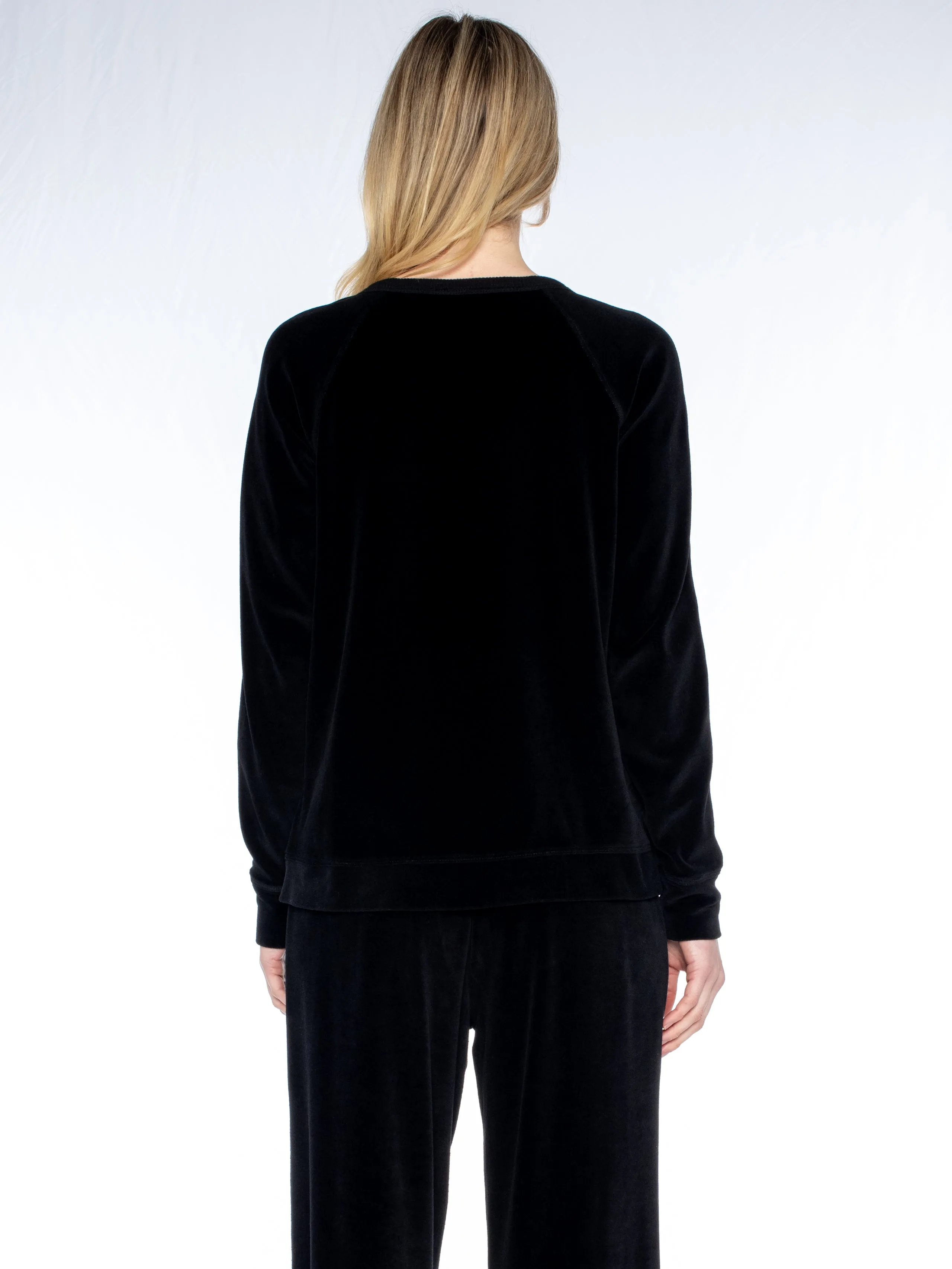 Crew L/S Raglan Tunic Velour Sweatshirt