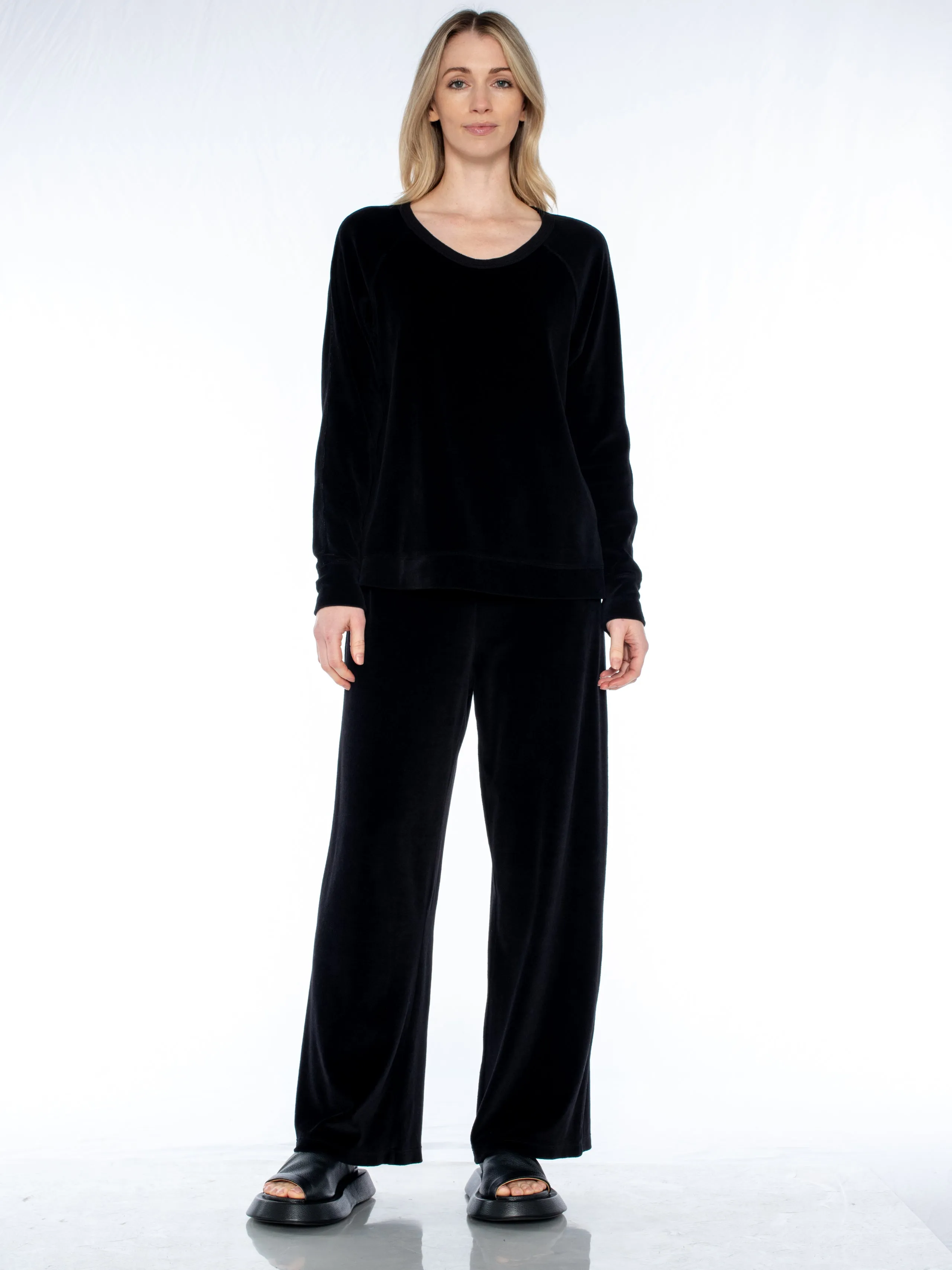 Crew L/S Raglan Tunic Velour Sweatshirt
