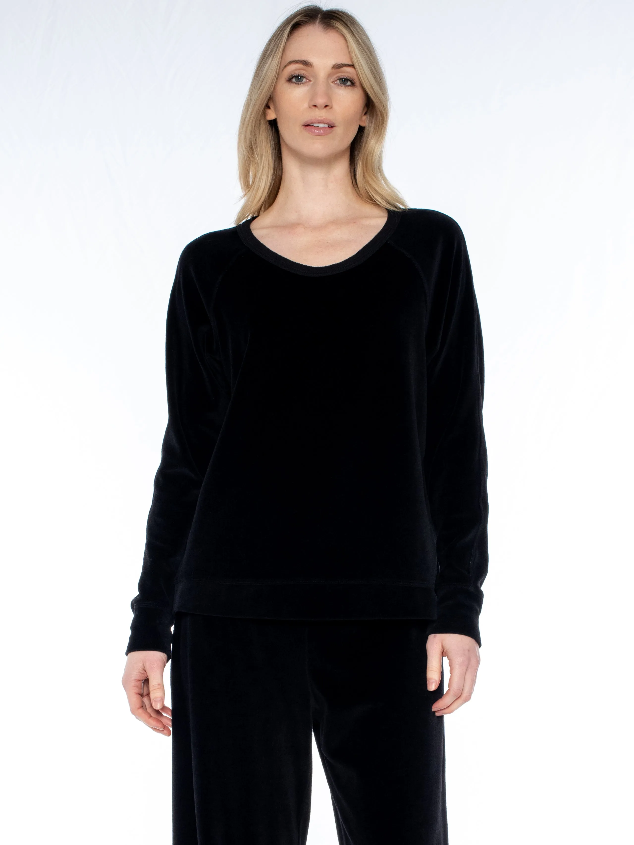 Crew L/S Raglan Tunic Velour Sweatshirt