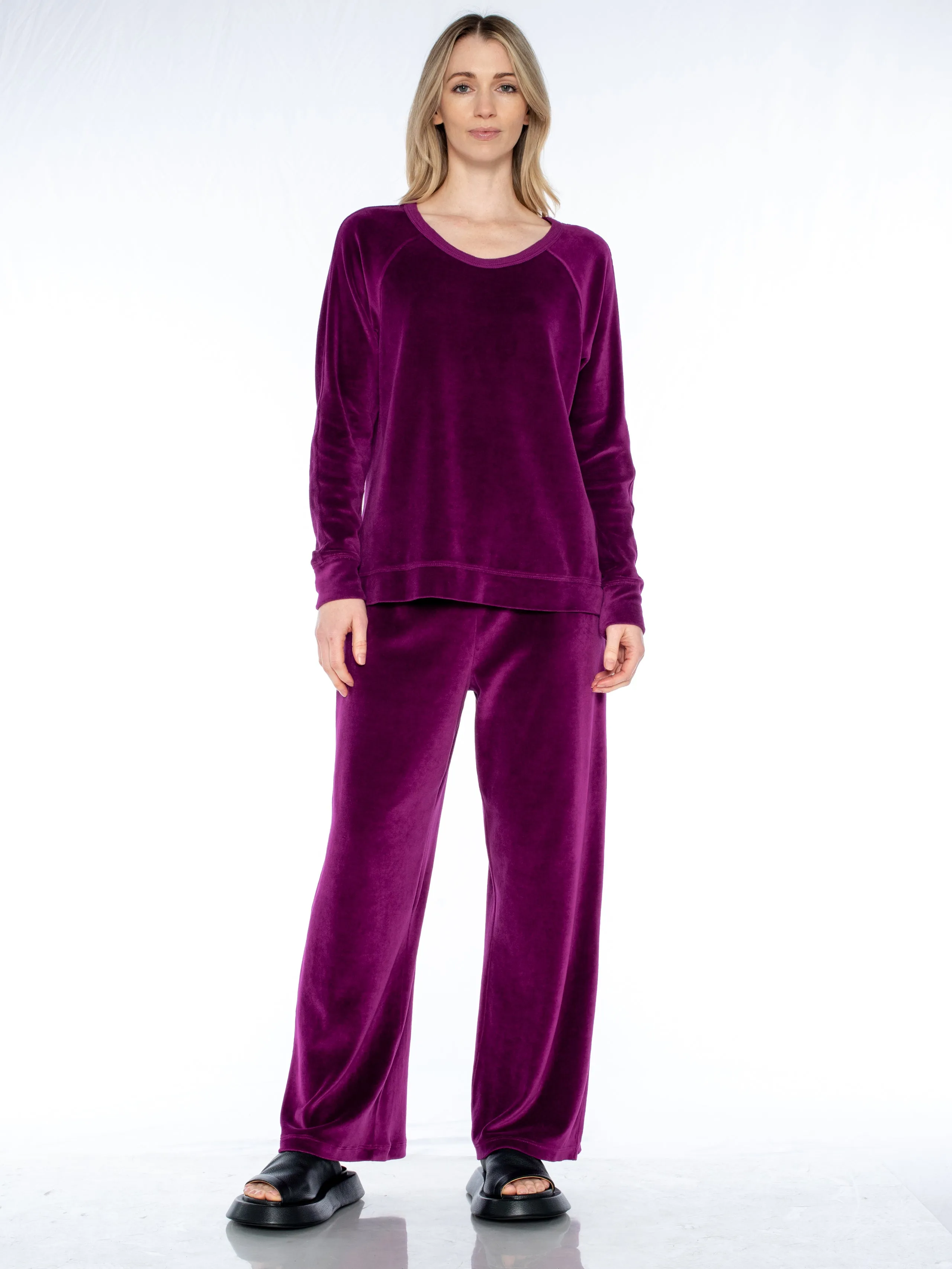 Crew L/S Raglan Tunic Velour Sweatshirt