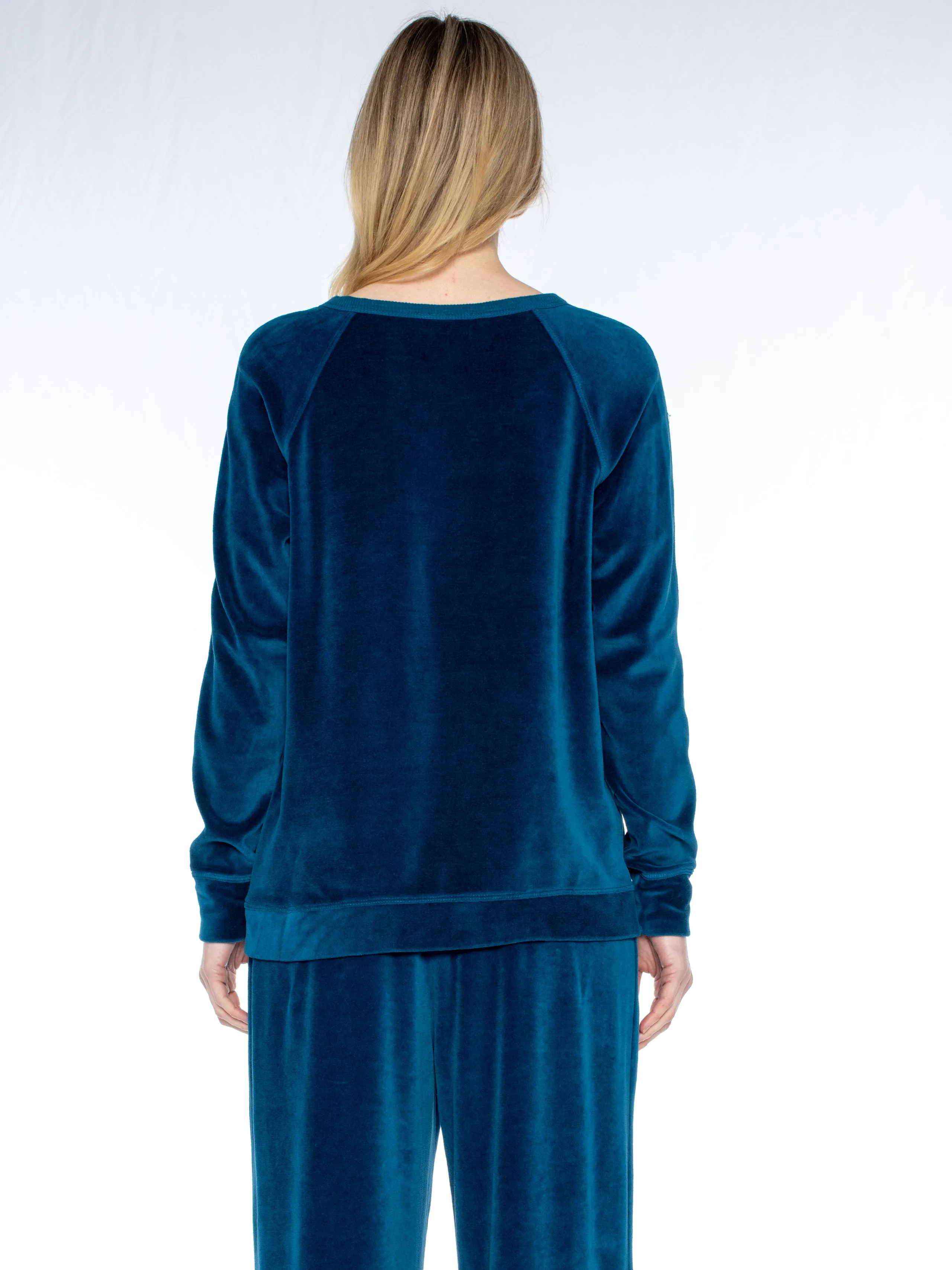 Crew L/S Raglan Tunic Velour Sweatshirt