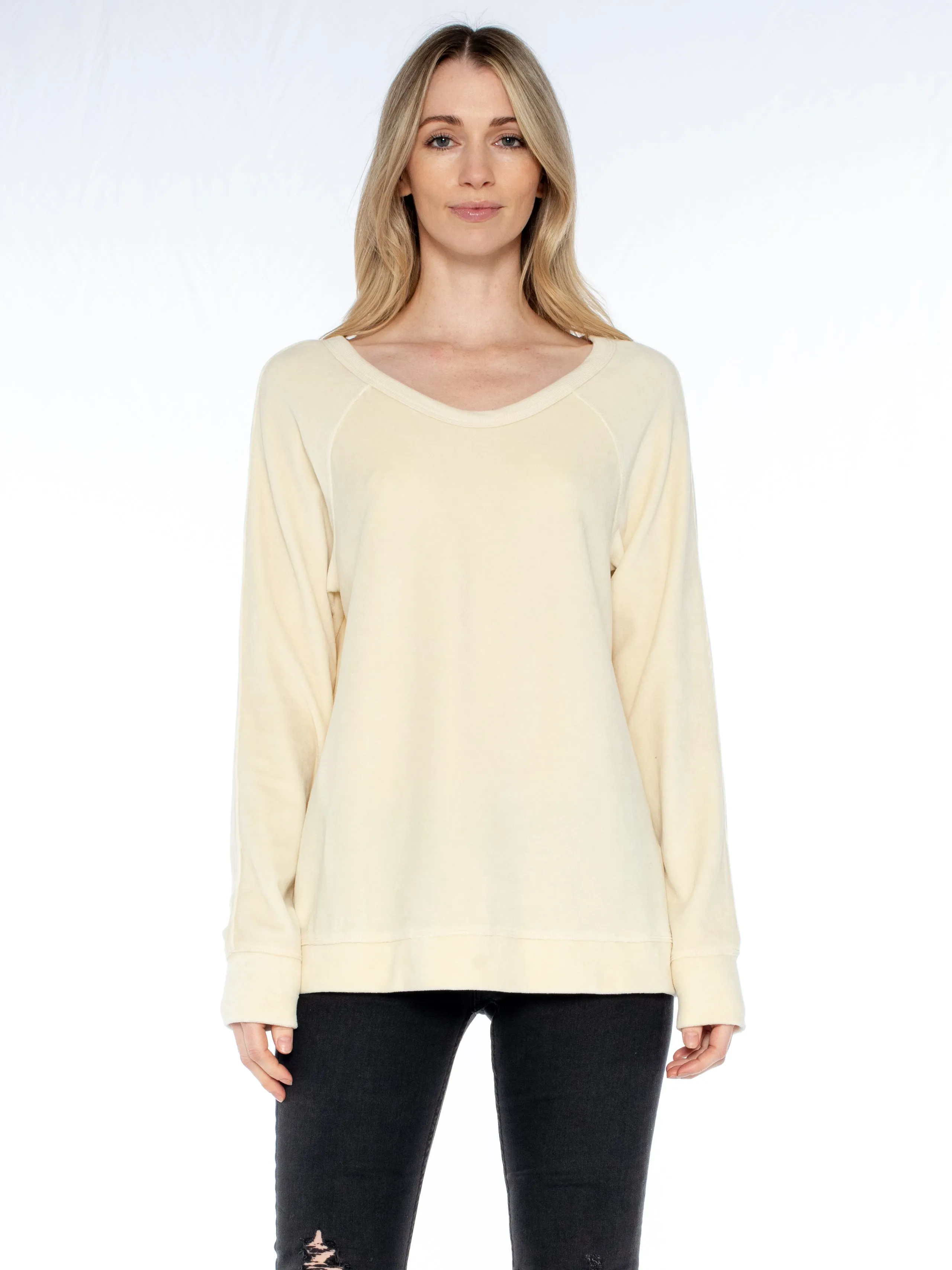 Crew L/S Raglan Tunic Velour Sweatshirt