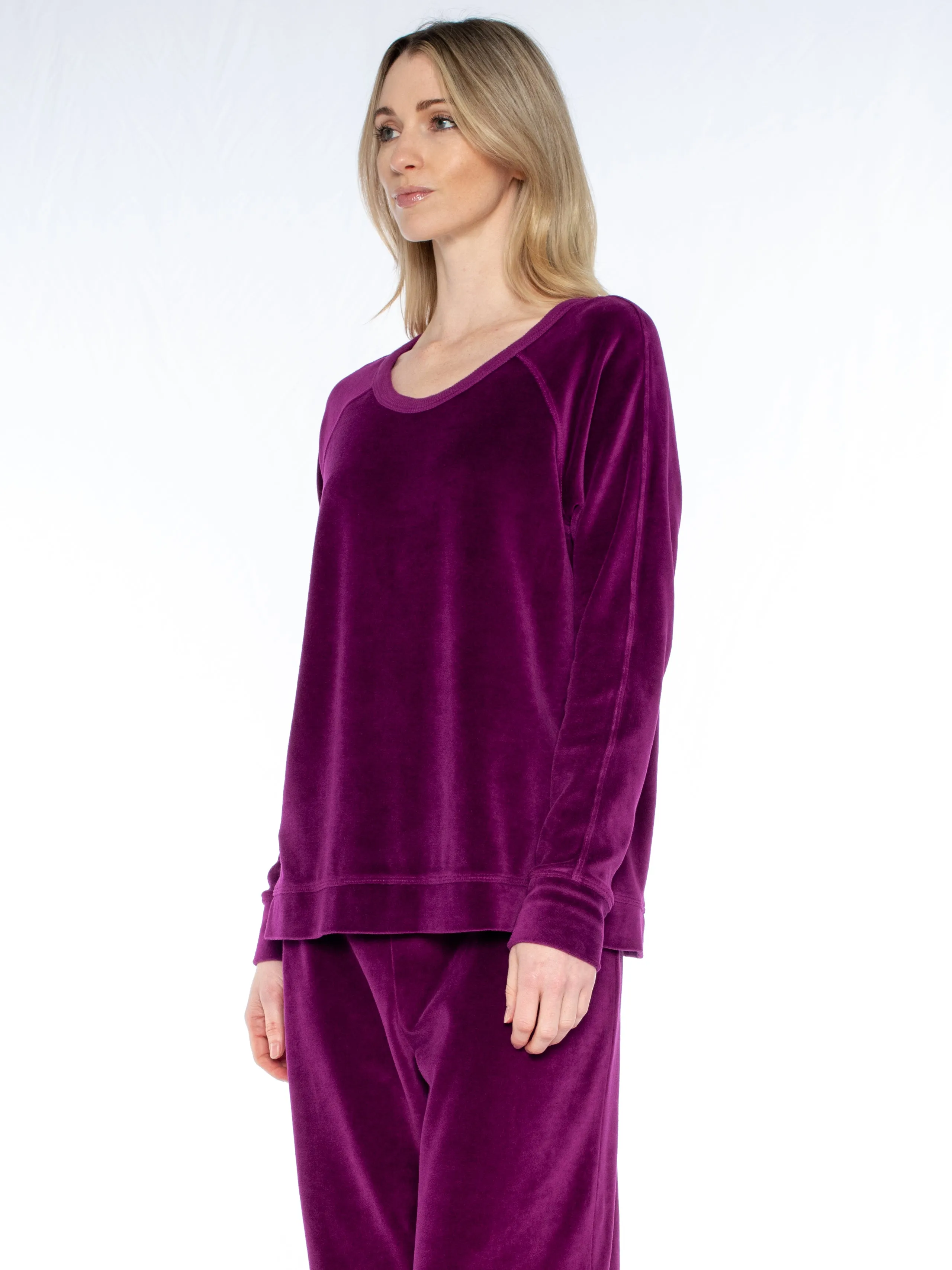 Crew L/S Raglan Tunic Velour Sweatshirt