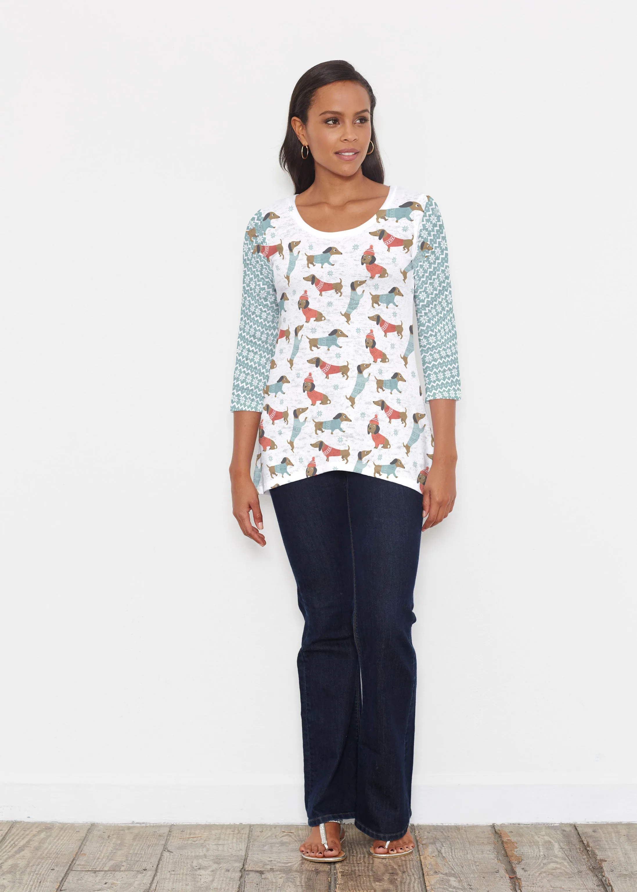 Dapper Mint (22104) ~ Katherine Hi-Lo Thermal Tunic