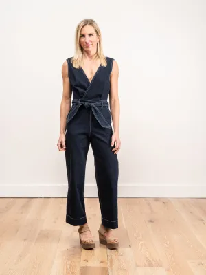 dark denim jumpsuit