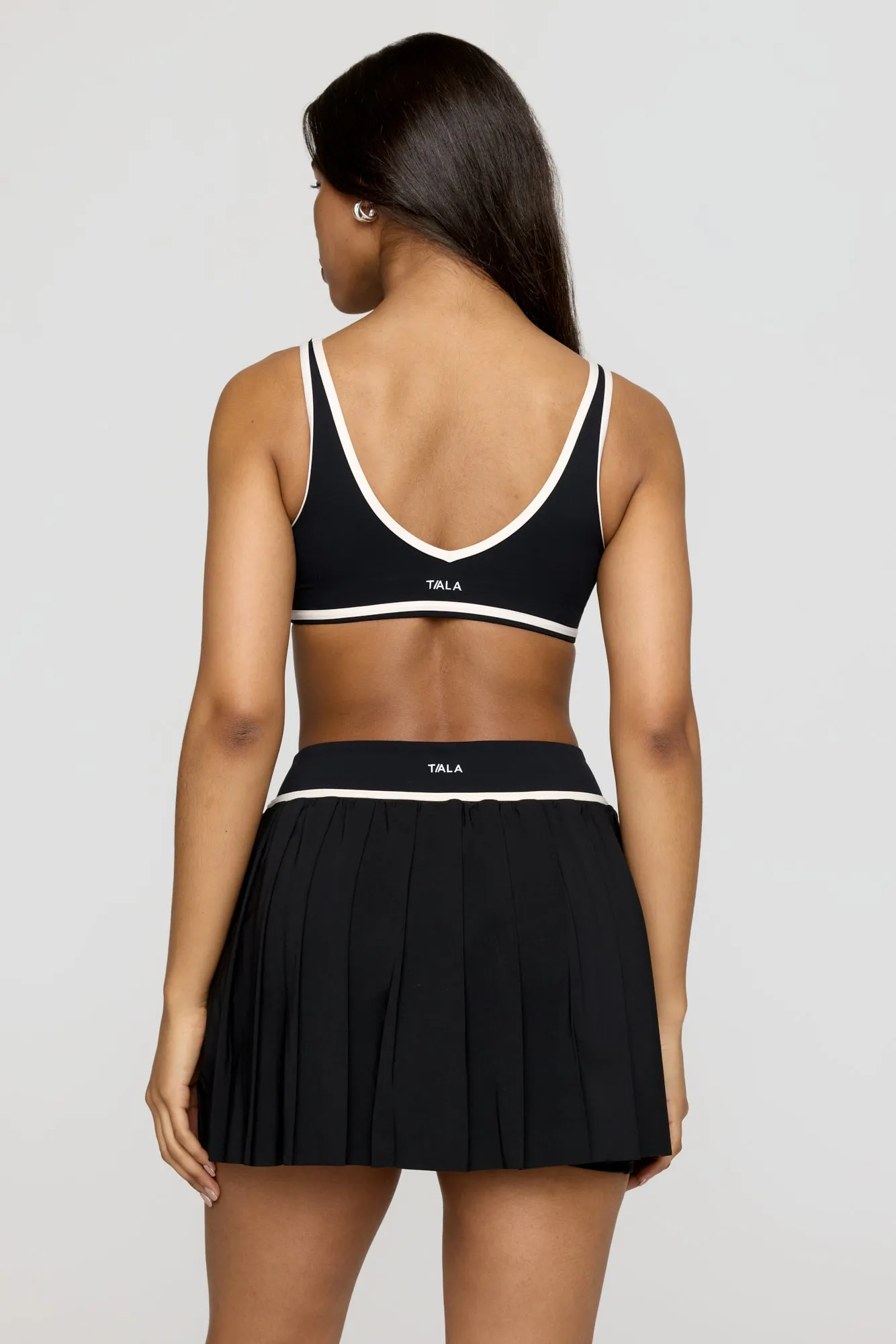 DayFlex Pleated Tennis Skort - Shadow Black And Buttermilk