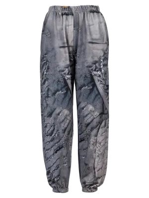 Denim-print Jogging Pants