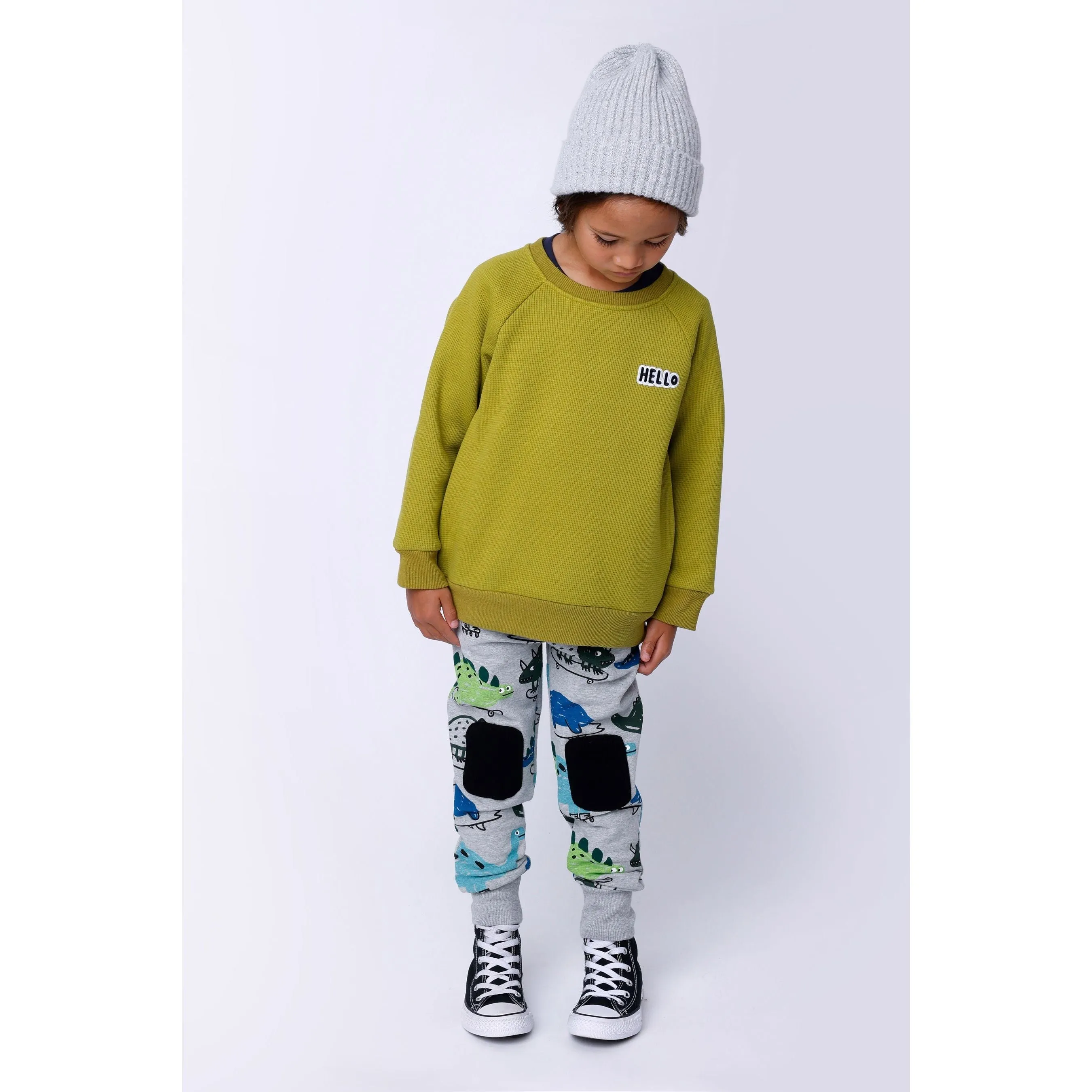 Dino Rollers Furry Trackies - Grey Marle