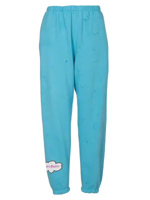 Distressed 'Happy Sunday' Jogging Pants